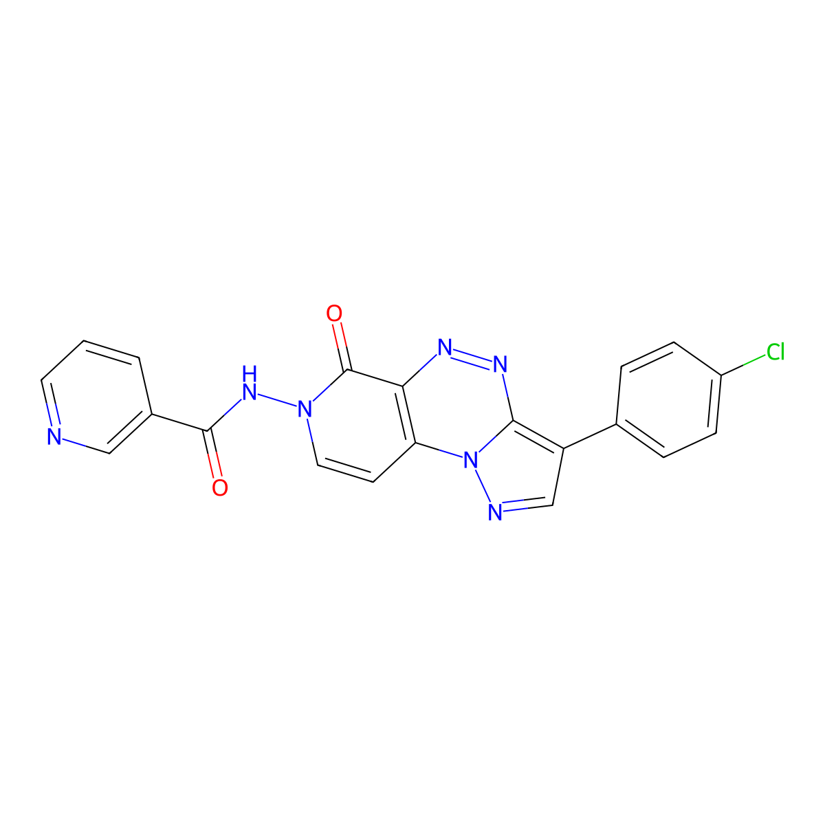 N-(3-(4-chlorophenyl)-6-oxopyrazolo[5,1-c]pyrido[4,3-e][1,2,4]triazin-7(6H)-yl)nicotinamide molecular structure, CAS 1211113-71-1