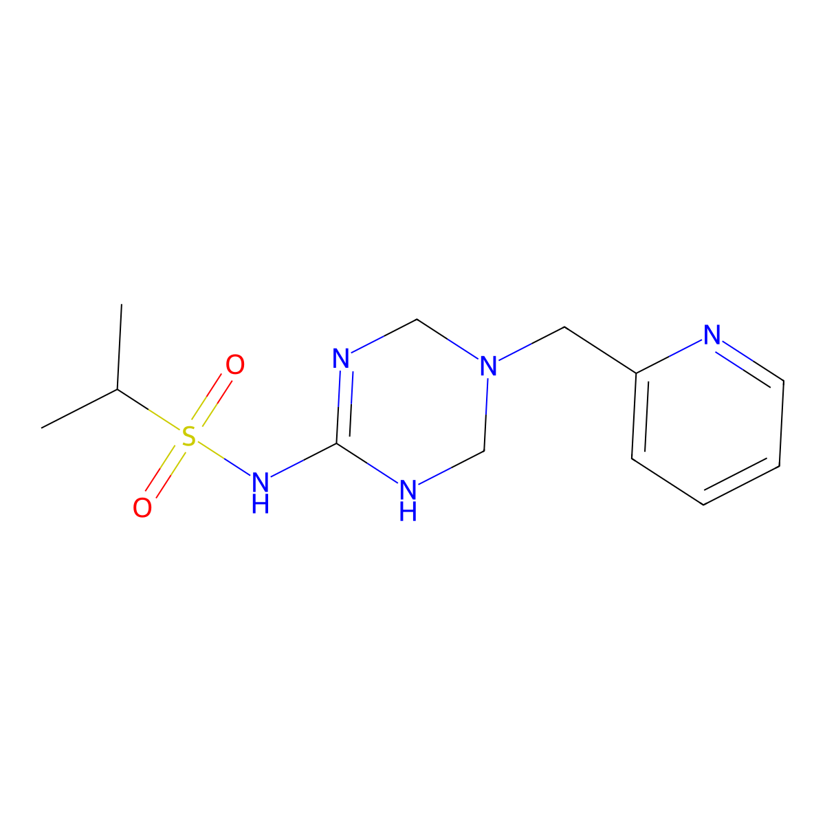 N-[5-(2-pyridylmethyl)-1,4,5,6-tetrahydro-1,3,5-triazin-2-yl]-2-propanesulfonamide molecular structure, CAS 1211114-31-6