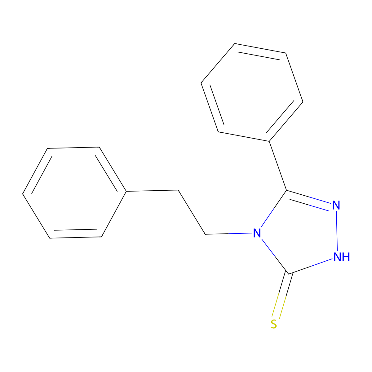 5-phenyl-4-(2-phenylethyl)-4H-1,2,4-triazole-3-thiol molecular structure, CAS 121112-24-1