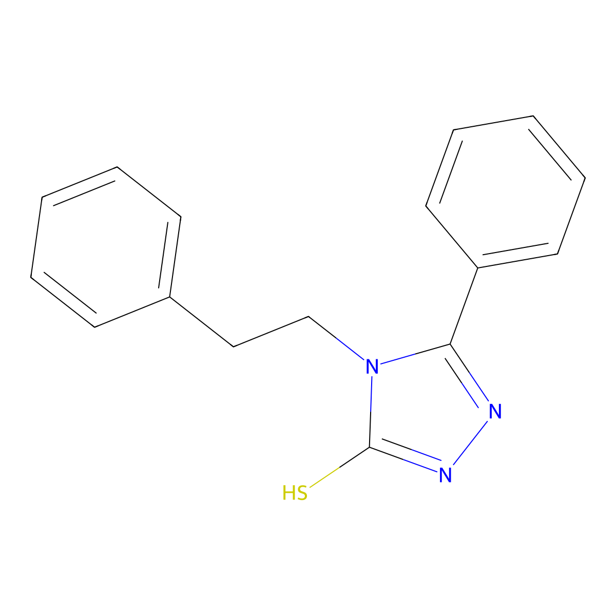 5-phenyl-4-(2-phenylethyl)-4H-1,2,4-triazole-3-thiol molecular structure, CAS 121112-24-1