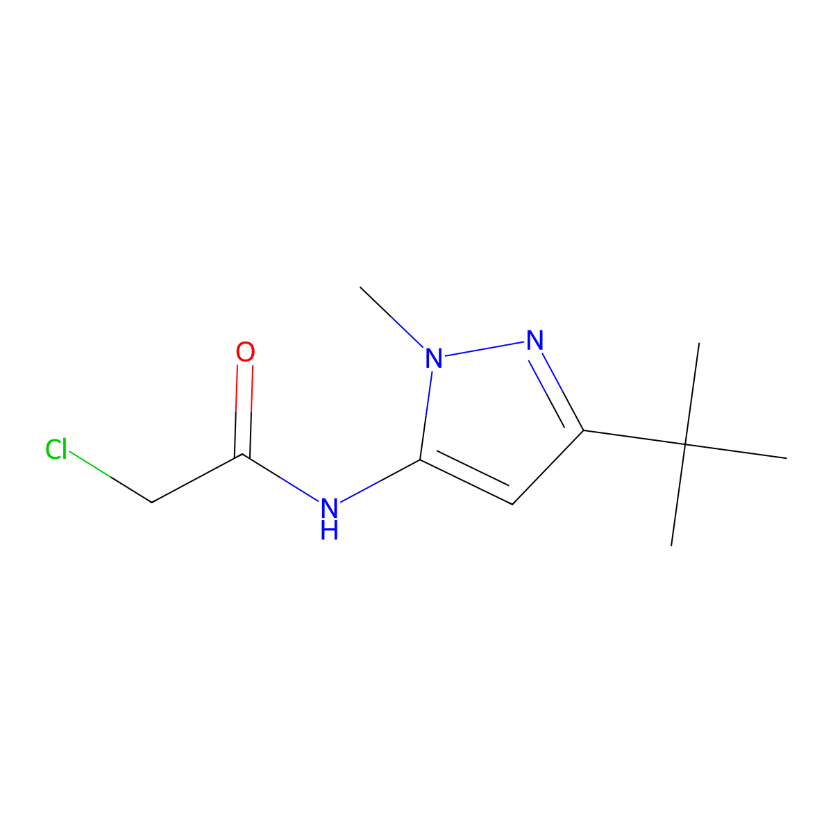 N-(3-tert-butyl-1-methyl-1H-pyrazol-5-yl)-2-chloroacetamide molecular structure, CAS 1211120-75-0