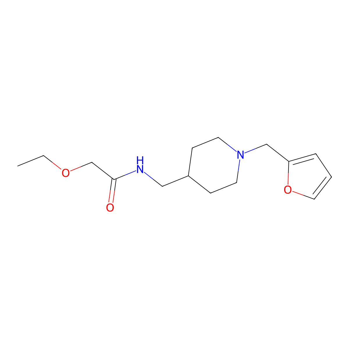 2-ethoxy-N-((1-(furan-2-ylmethyl)piperidin-4-yl)methyl)acetamide molecular structure, CAS 1211121-04-8