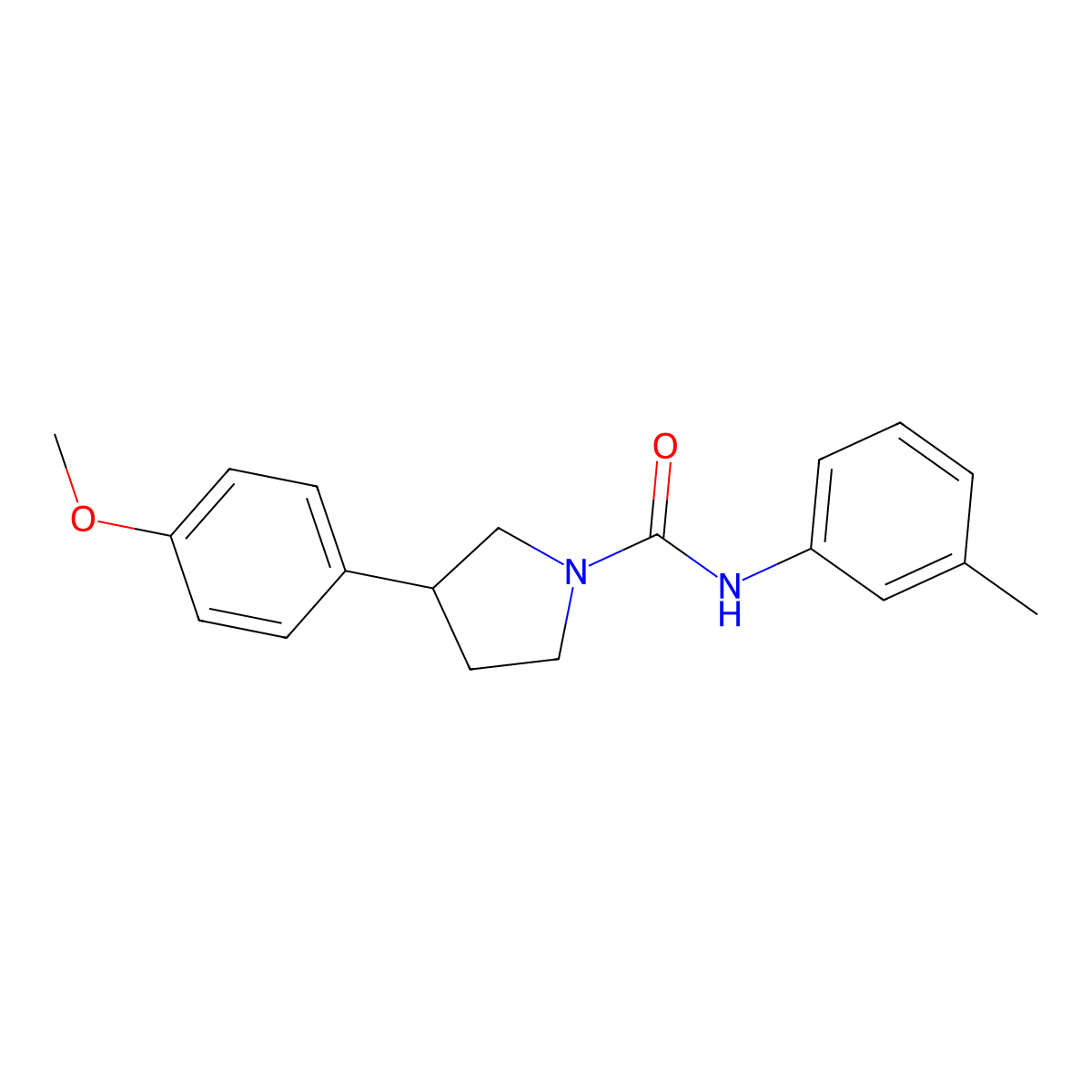 3-(4-methoxyphenyl)-N-(m-tolyl)pyrrolidine-1-carboxamide molecular structure, CAS 1211121-63-9