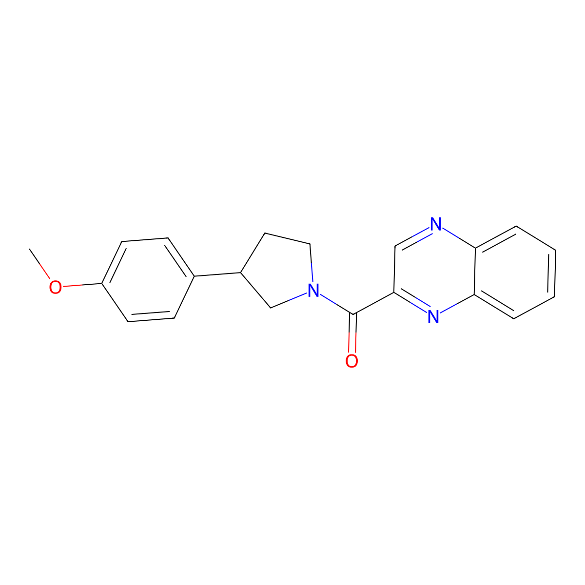 (3-(4-Methoxyphenyl)pyrrolidin-1-yl)(quinoxalin-2-yl)methanone molecular structure, CAS 1211122-69-8