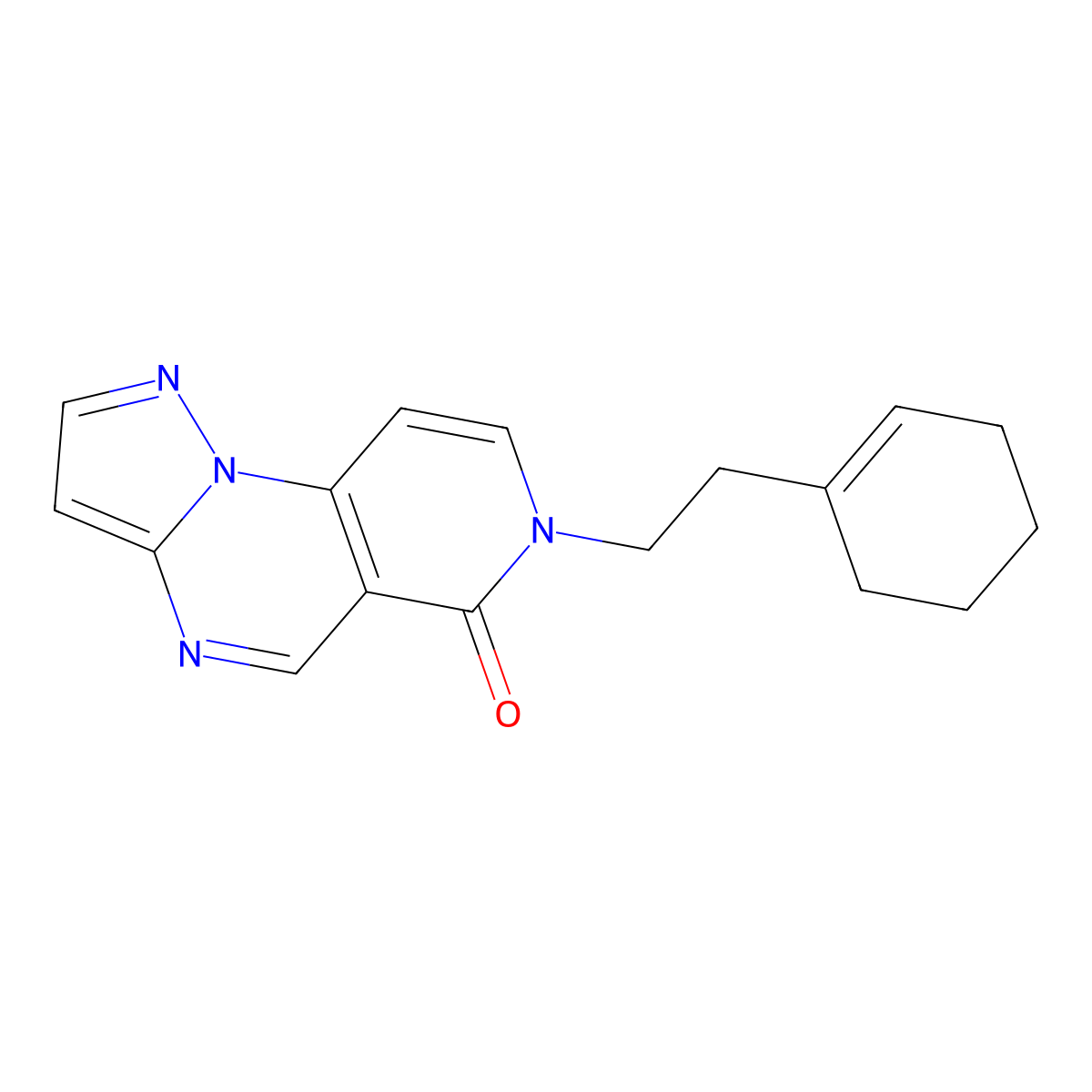 7-[2-(1-cyclohexenyl)ethyl]pyrazolo[1,5-a]pyrido[3,4-e]pyrimidin-6(7H)-one molecular structure, CAS 1211124-34-3
