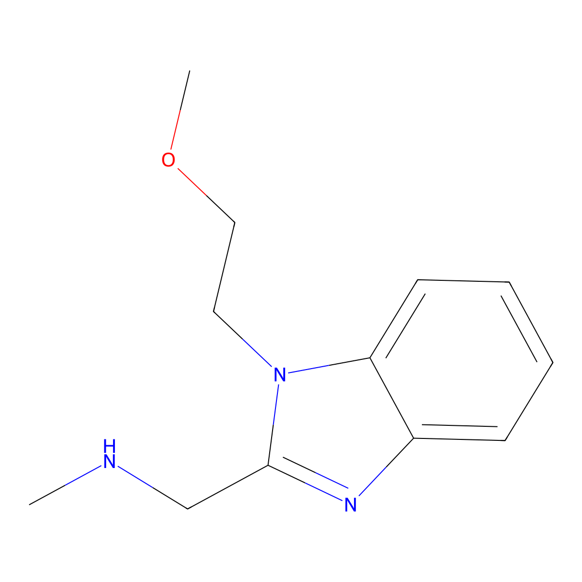 1-(1-(2-Methoxyethyl)-1h-benzo[d]imidazol-2-yl)-N-methylmethanamine molecular structure, CAS 1211125-21-1