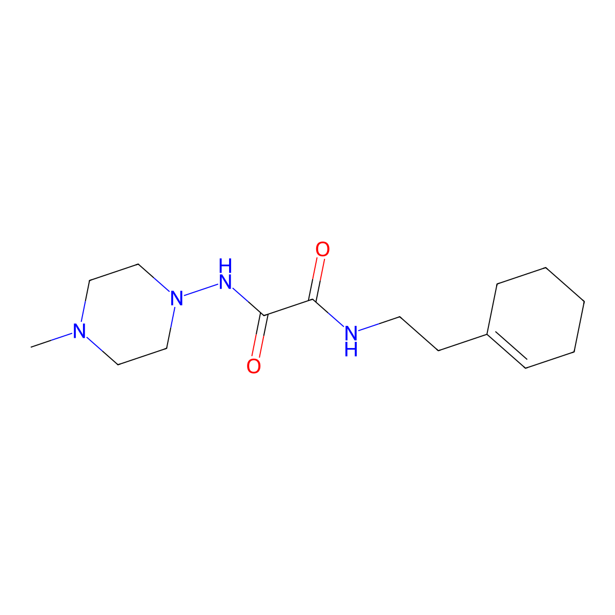 N1-(2-(cyclohex-1-en-1-yl)ethyl)-N2-(4-methylpiperazin-1-yl)oxalamide molecular structure, CAS 1211125-43-7