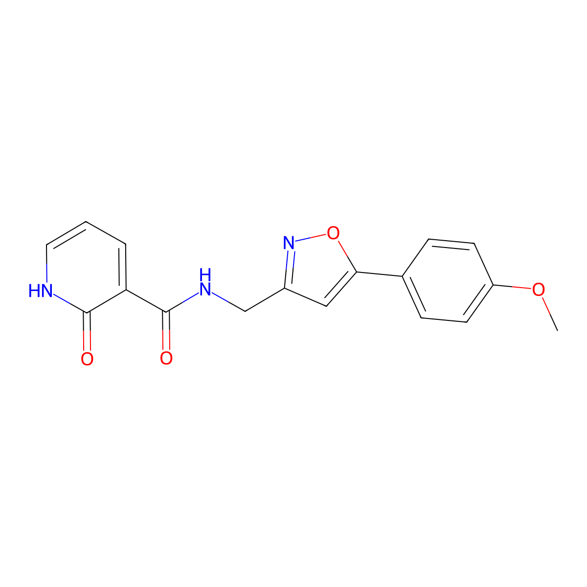 N-((5-(4-methoxyphenyl)isoxazol-3-yl)methyl)-2-oxo-1,2-dihydropyridine-3-carboxamide molecular structure, CAS 1211126-18-9