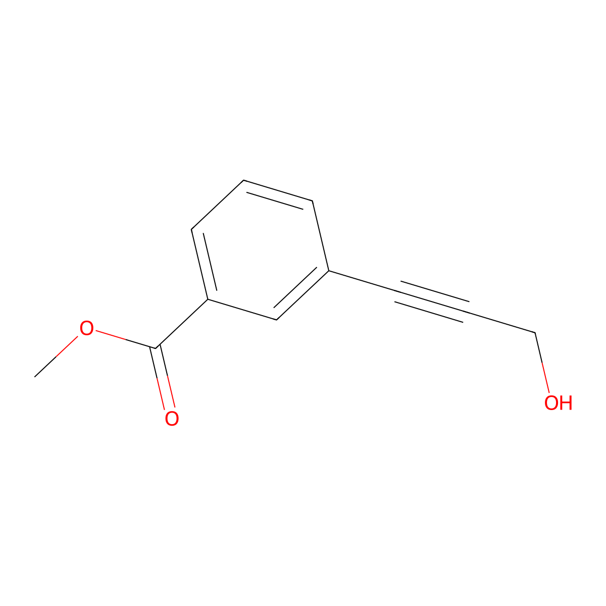 Methyl 3-(3-hydroxyprop-1-yn-1-yl)benzoate molecular structure, CAS 121114-45-2
