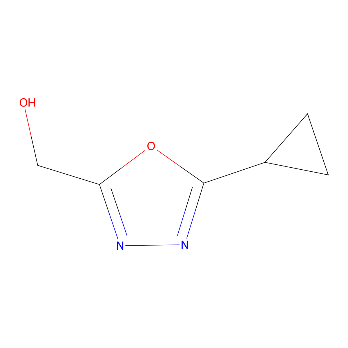 (5-Cyclopropyl-1,3,4-oxadiazol-2-YL)methanol molecular structure, CAS 1211144-22-7