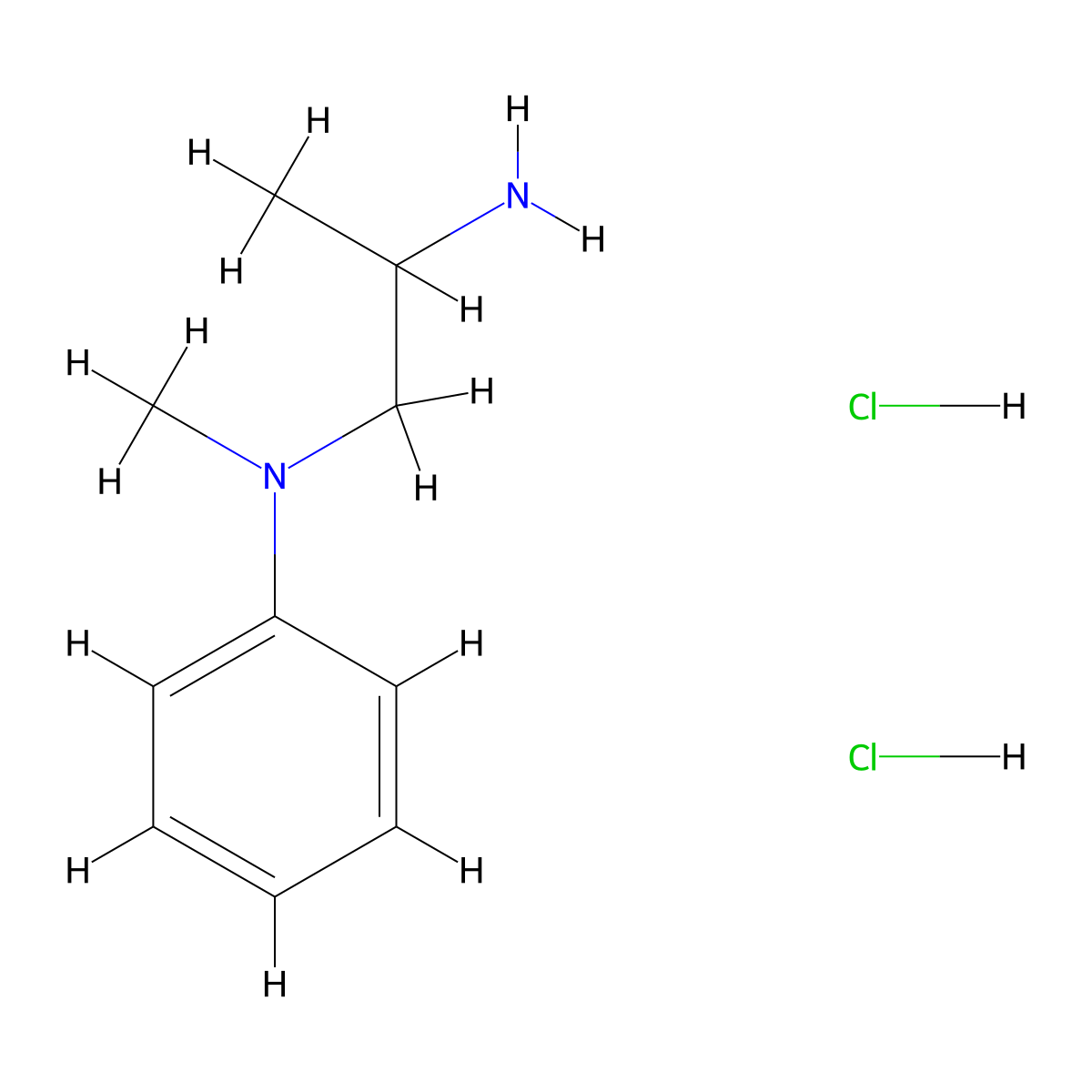 N-(2-aminopropyl)-N-methylaniline dihydrochloride molecular structure, CAS 1211145-29-7