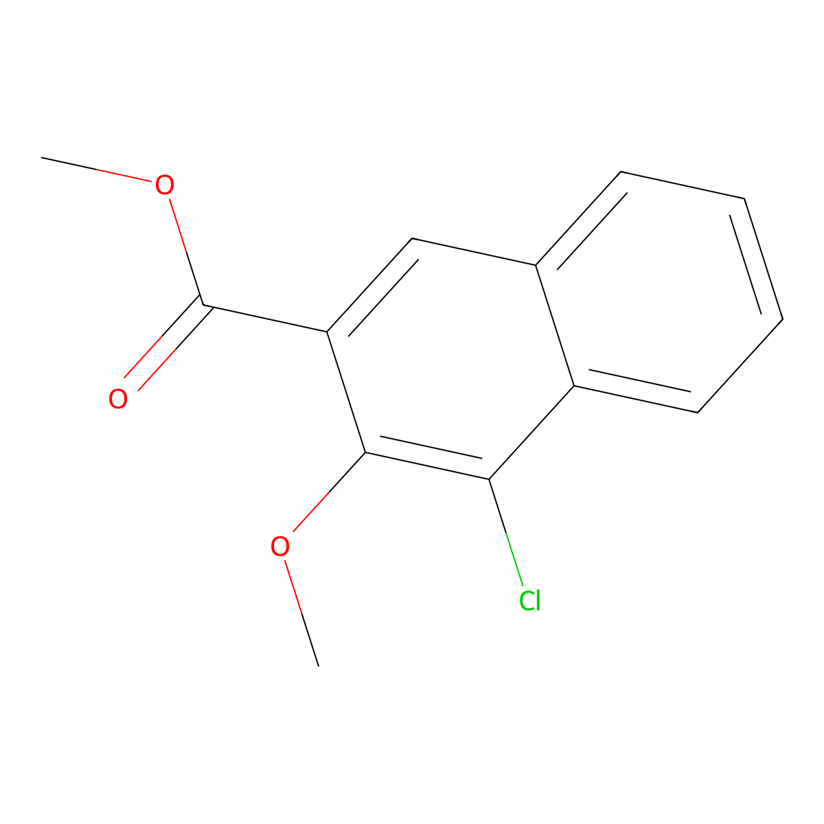 Methyl 4-chloro-3-methoxynaphthalene-2-carboxylate molecular structure, CAS 1211147-85-1