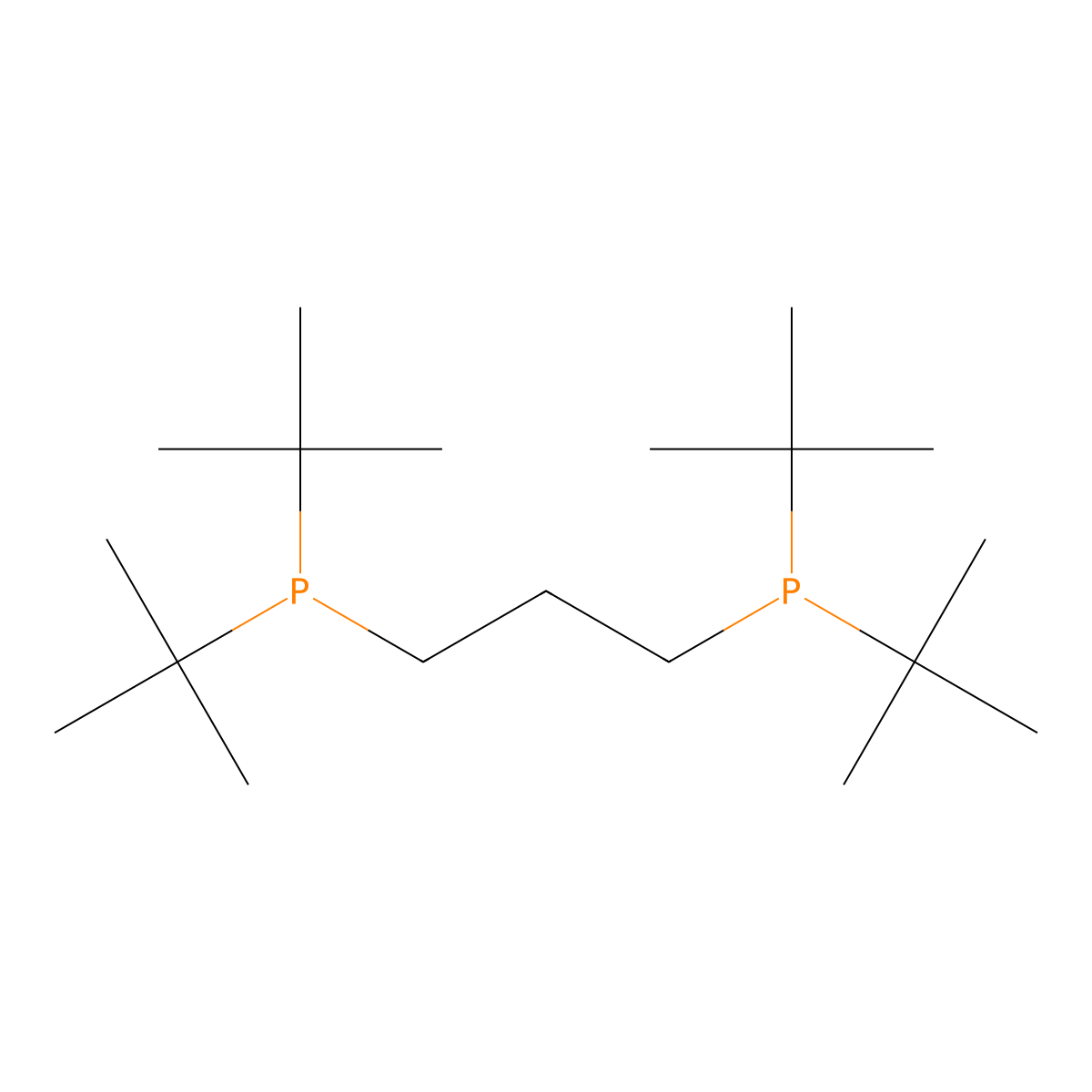1,3-Bis(DI-tert-butylphosphino)propane molecular structure, CAS 121115-33-1
