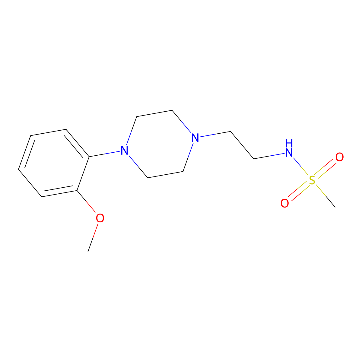 N-(2-(4-(2-methoxyphenyl)piperazin-1-yl)ethyl)methanesulfonamide molecular structure, CAS 1211150-57-0