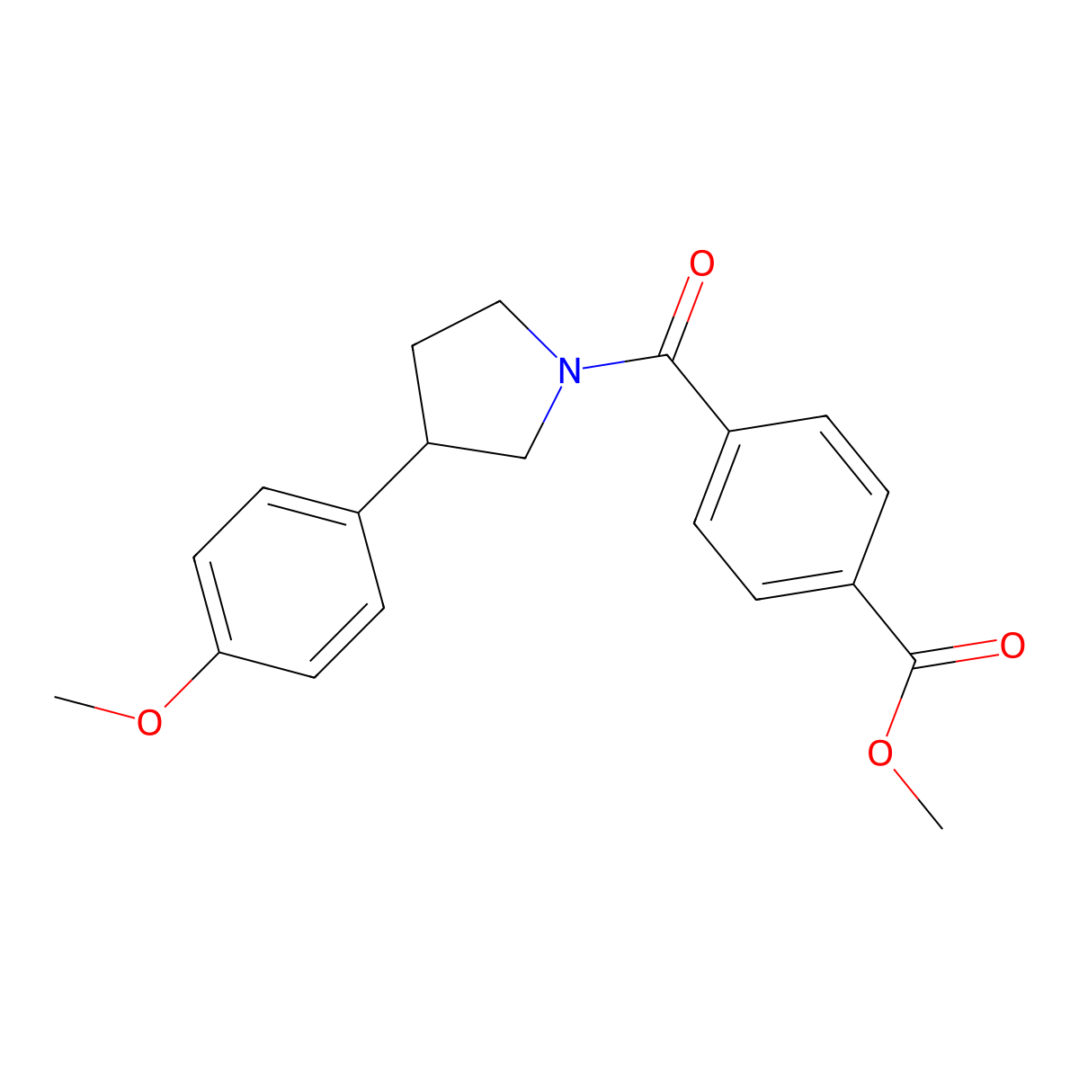 Methyl 4-[3-(4-methoxyphenyl)pyrrolidine-1-carbonyl]benzoate molecular structure, CAS 1211150-83-2