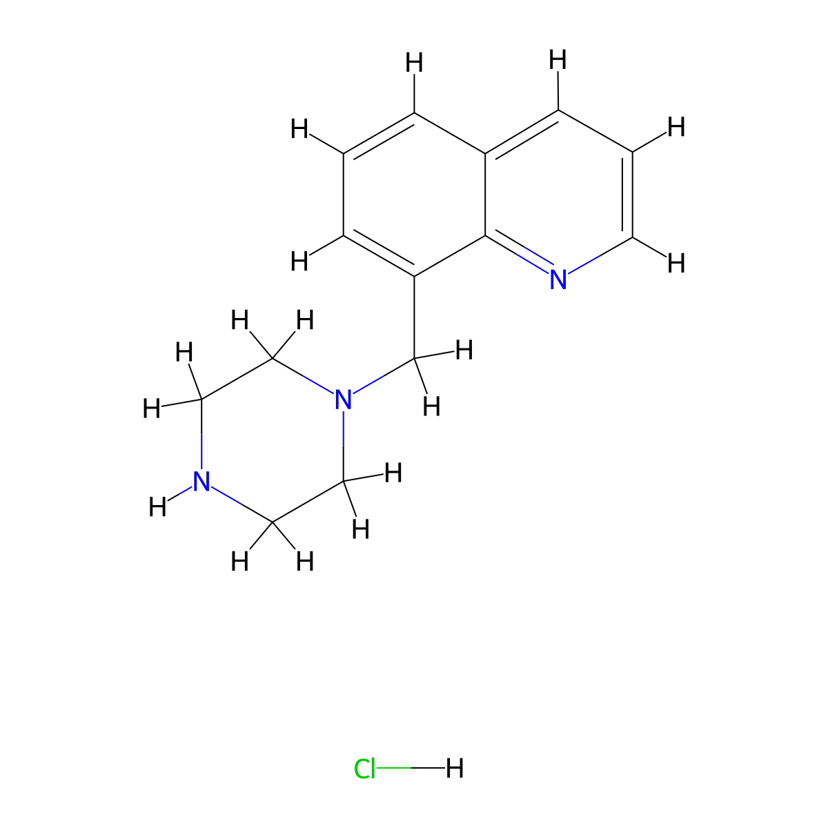 8-(Piperazin-1-ylmethyl)quinoline hydrochloride molecular structure, CAS 1211157-14-0