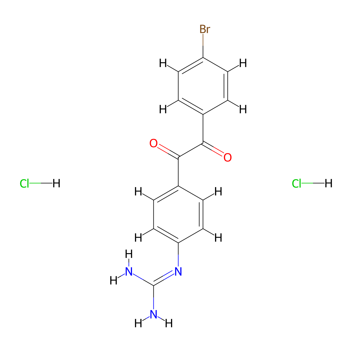 (4-(2-(4-Bromophenyl)-2-oxoacetyl)phenyl)guanidine dihydrochloride molecular structure, CAS 1211160-05-2