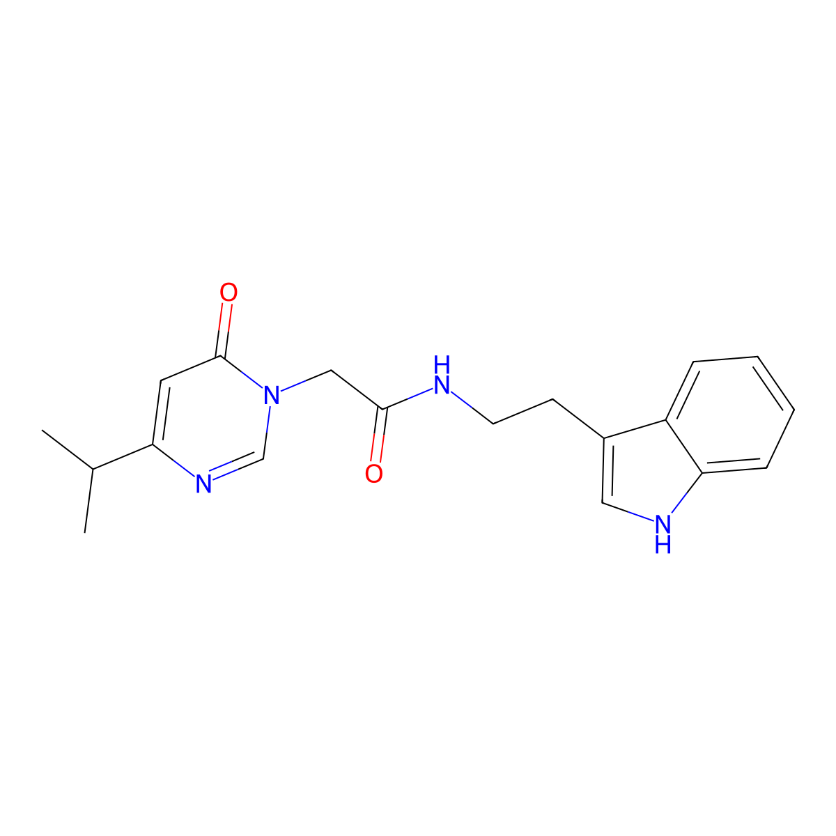 N-(2-(1H-indol-3-yl)ethyl)-2-(4-isopropyl-6-oxopyrimidin-1(6H)-yl)acetamide molecular structure, CAS 1211164-00-9