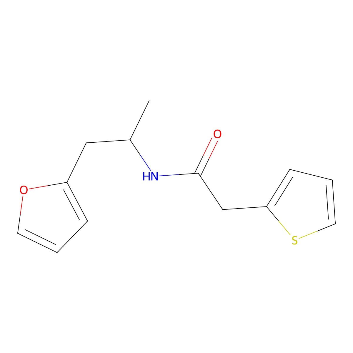 N-[1-(furan-2-yl)propan-2-yl]-2-(thiophen-2-yl)acetamide molecular structure, CAS 1211170-42-1