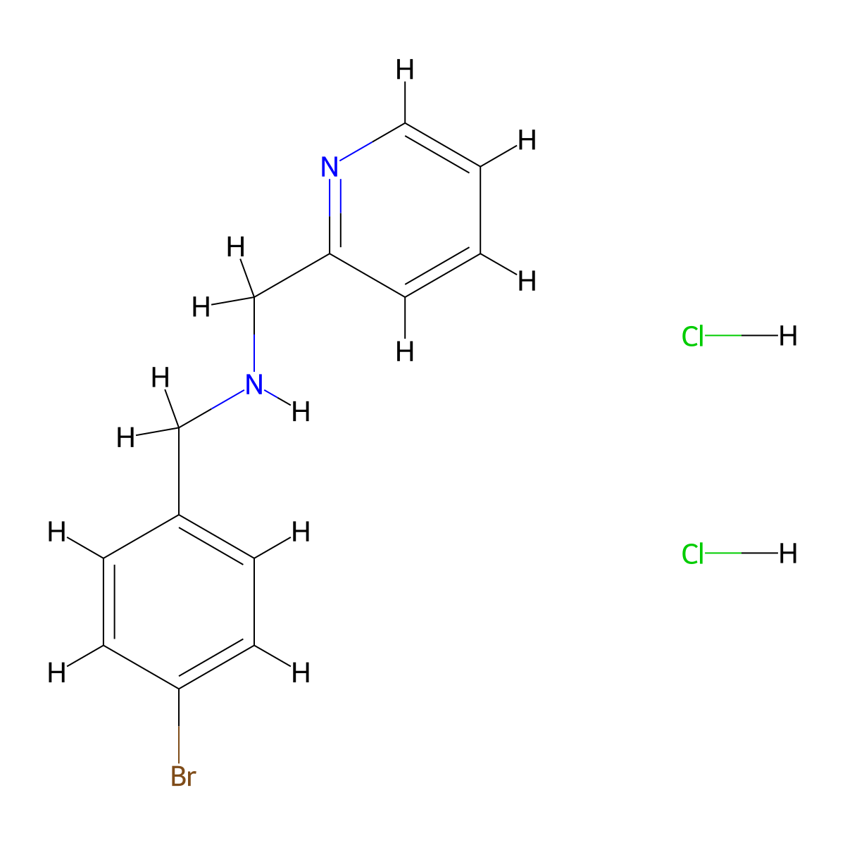 [(4-Bromophenyl)methyl](pyridin-2-ylmethyl)amine dihydrochloride molecular structure, CAS 1211183-86-6