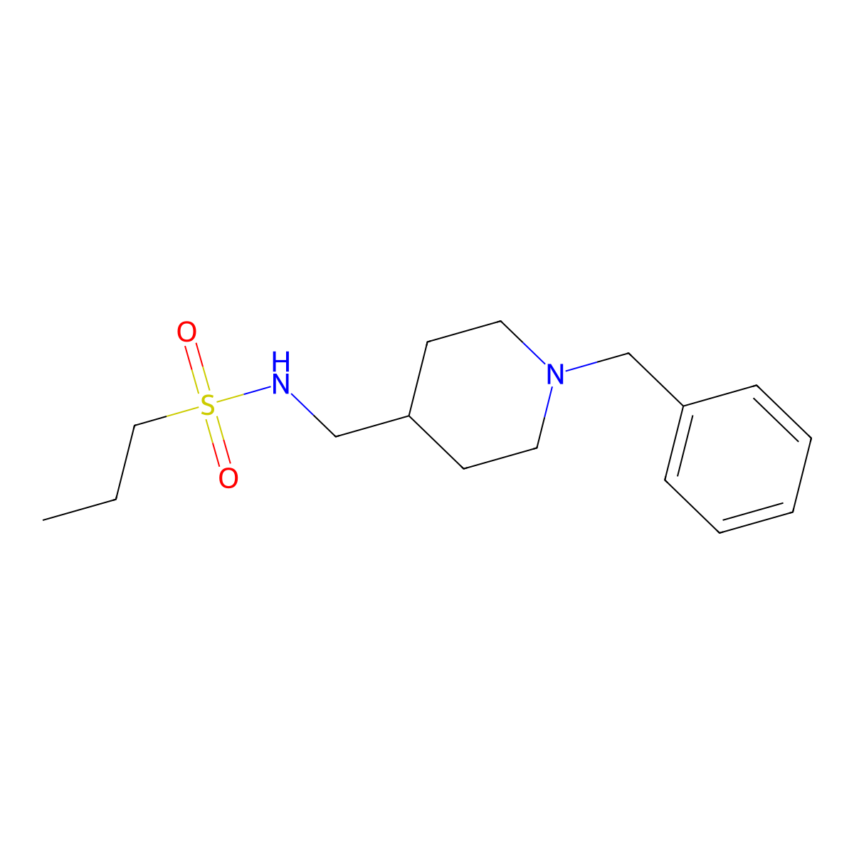 N-((1-benzylpiperidin-4-yl)methyl)propane-1-sulfonamide molecular structure, CAS 1211187-93-7