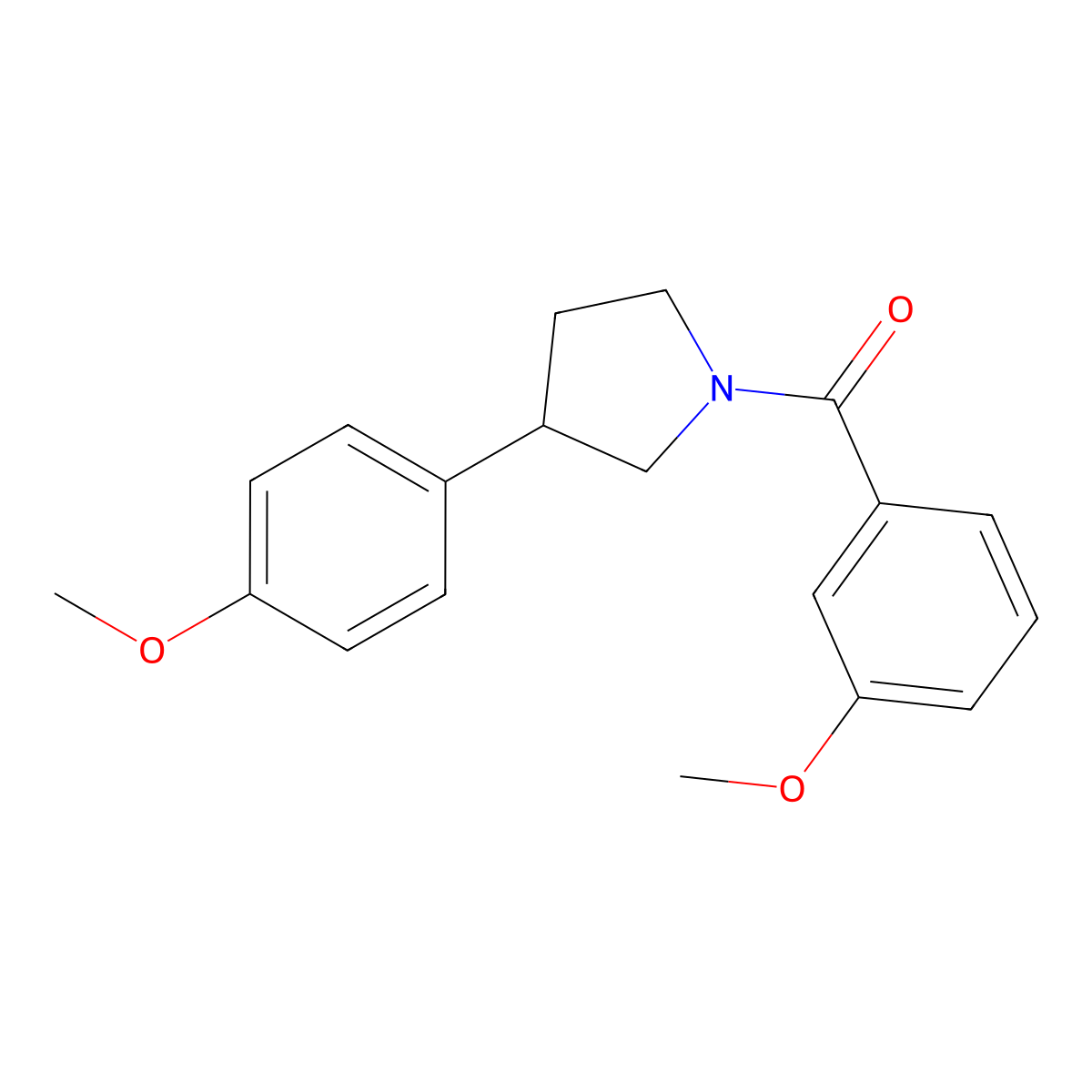 (3-Methoxyphenyl)(3-(4-methoxyphenyl)pyrrolidin-1-yl)methanone molecular structure, CAS 1211191-41-1