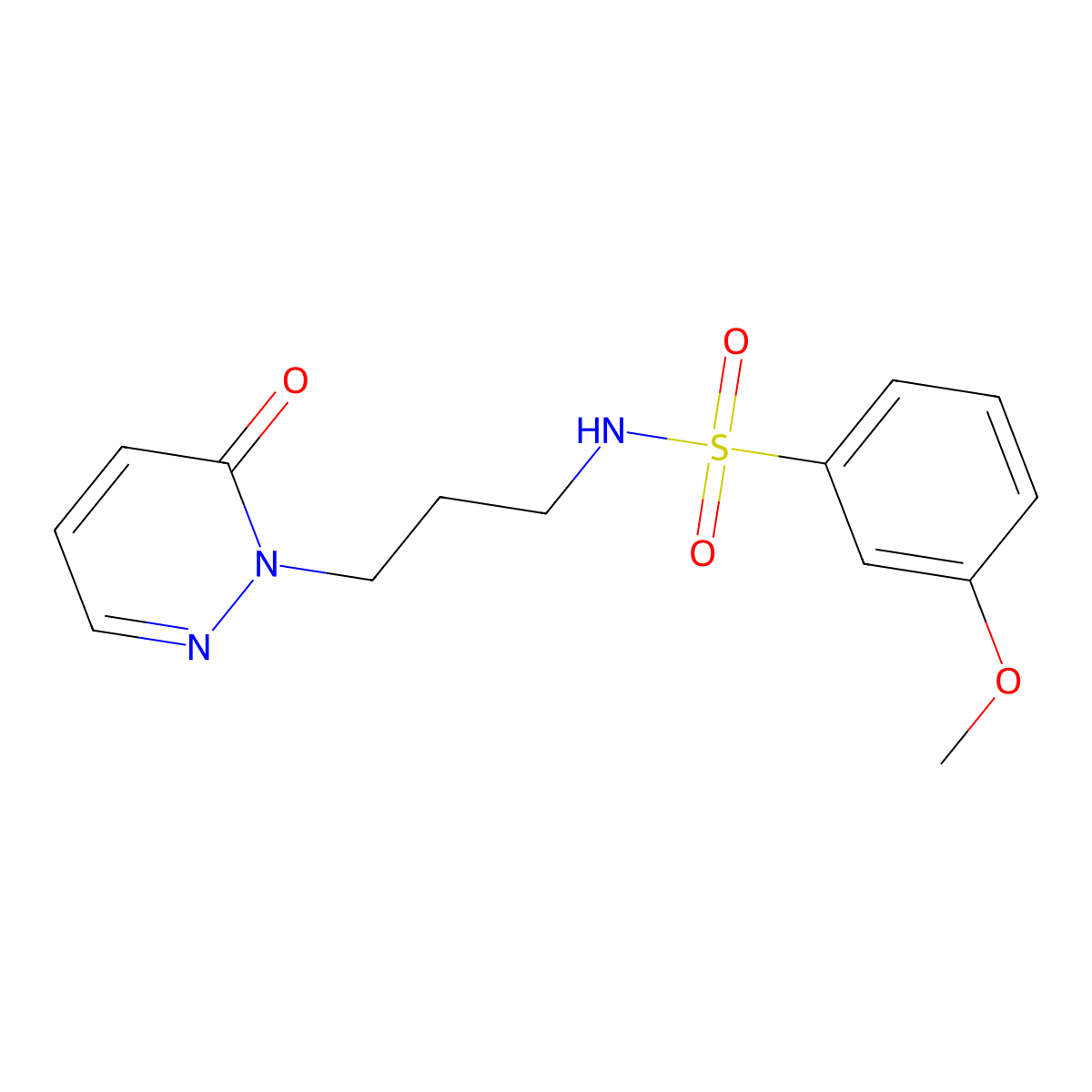 3-methoxy-N-(3-(6-oxopyridazin-1(6H)-yl)propyl)benzenesulfonamide molecular structure, CAS 1211193-92-8