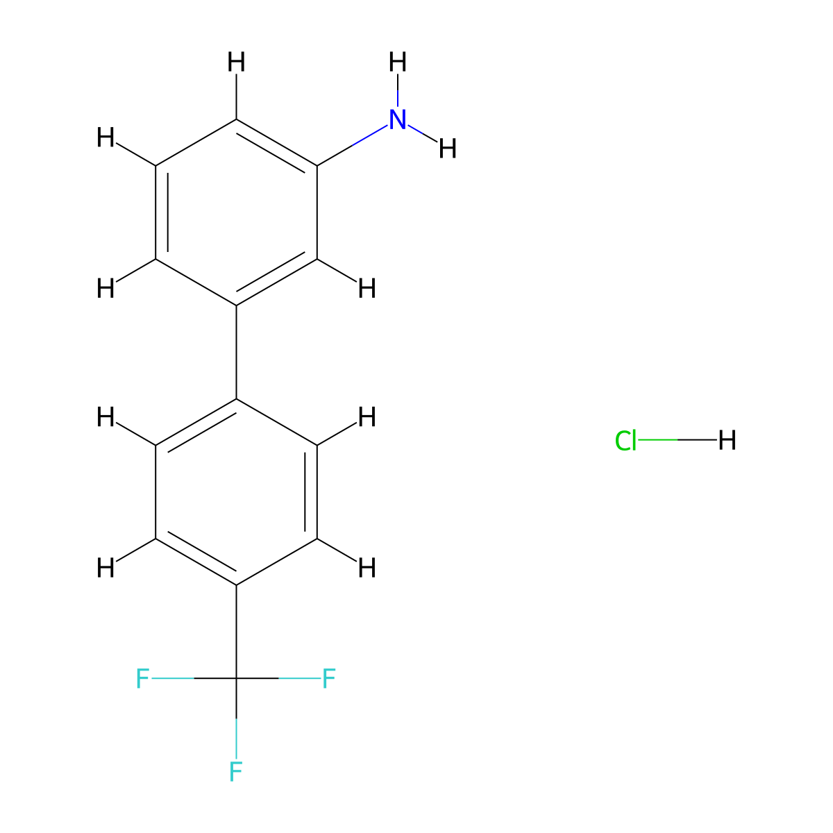 4'-(Trifluoromethyl)-[1,1'-biphenyl]-3-amine hydrochloride molecular structure, CAS 1211195-38-8
