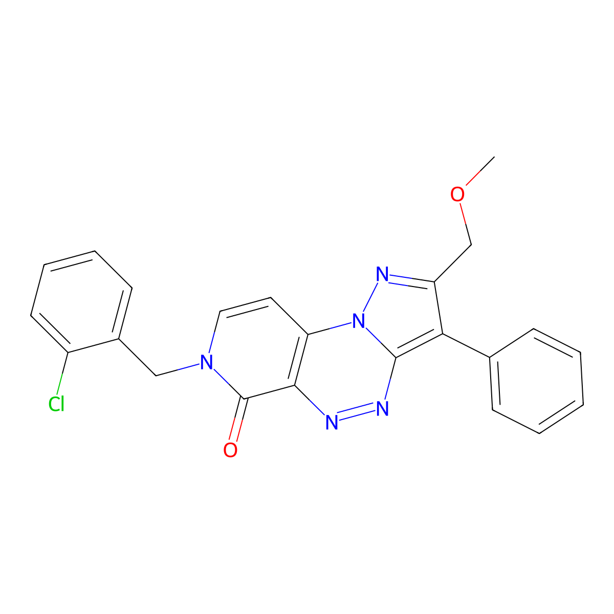 7-(2-chlorobenzyl)-2-(methoxymethyl)-3-phenylpyrazolo[5,1-c]pyrido[4,3-e][1,2,4]triazin-6(7H)-one molecular structure, CAS 1211197-97-5