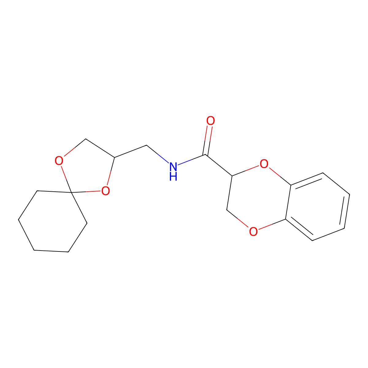 N-({1,4-dioxaspiro[4.5]decan-2-yl}methyl)-2,3-dihydro-1,4-benzodioxine-2-carboxamide molecular structure, CAS 1211198-30-9