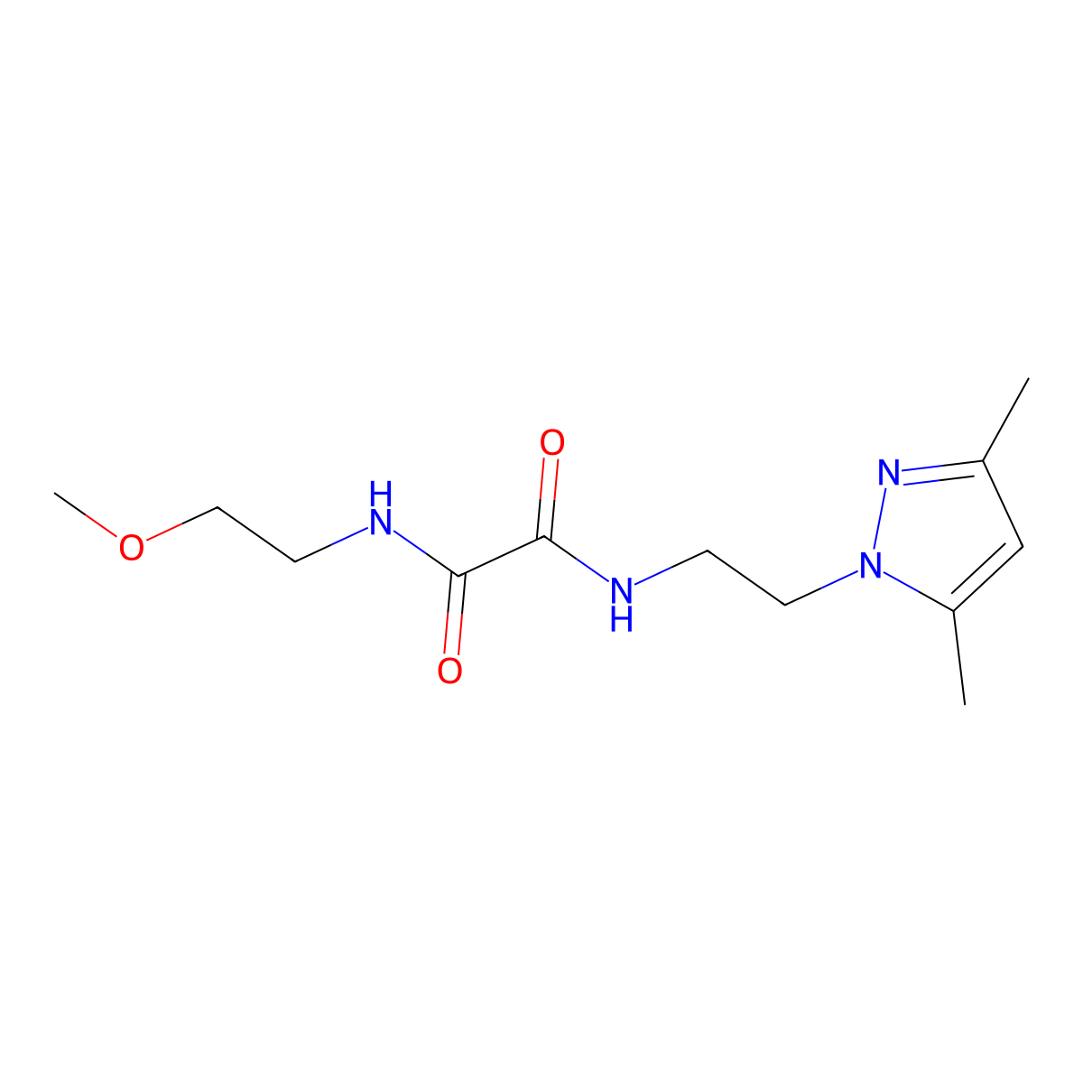 N1-(2-(3,5-dimethyl-1H-pyrazol-1-yl)ethyl)-N2-(2-methoxyethyl)oxalamide molecular structure, CAS 1211198-59-2