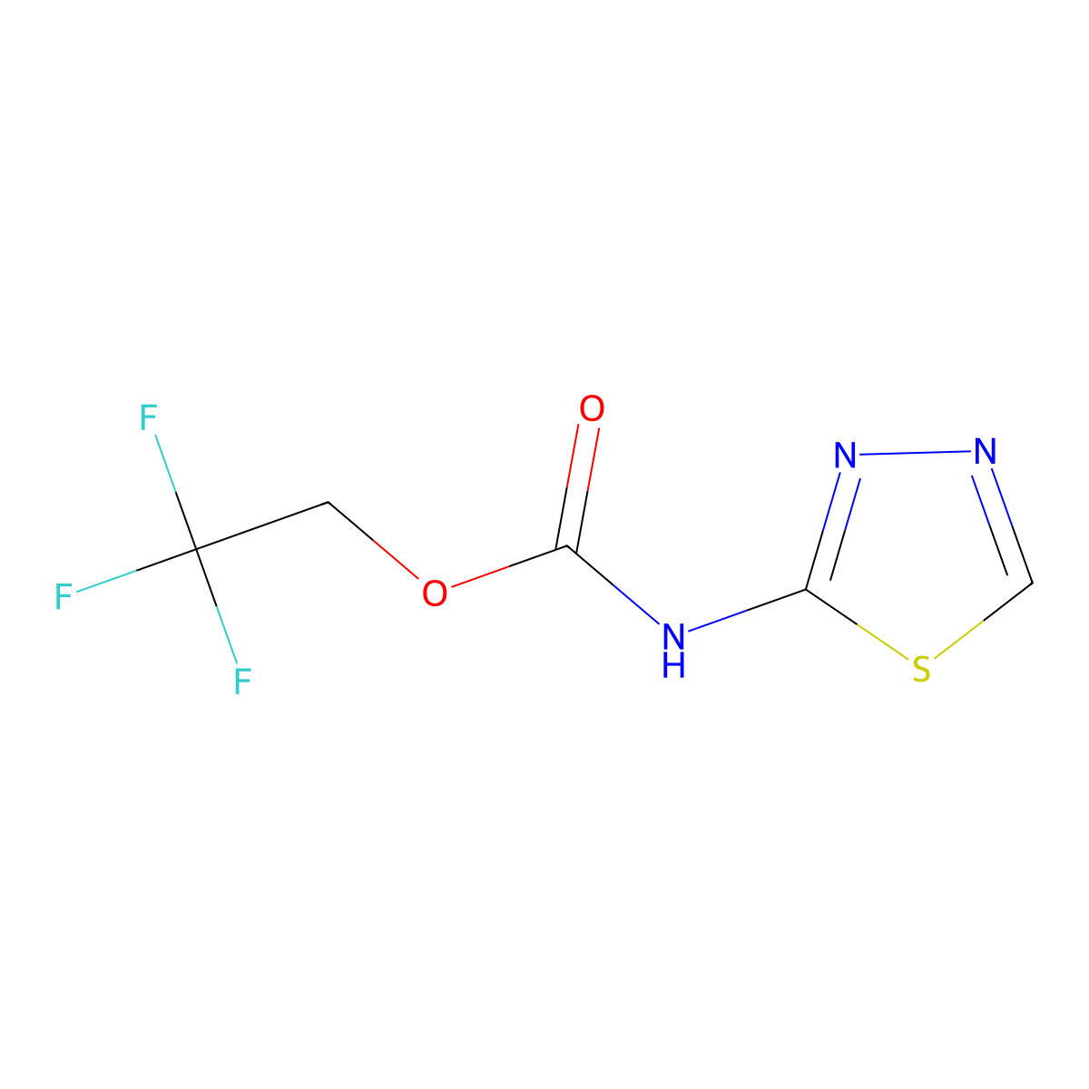 2,2,2-trifluoroethyl N-(1,3,4-thiadiazol-2-yl)carbamate molecular structure, CAS 1211199-35-7