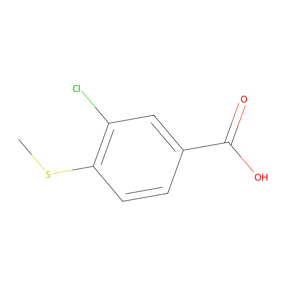 3-Chloro-4-(methylsulfanyl)benzoic acid molecular structure, CAS 121120-08-9