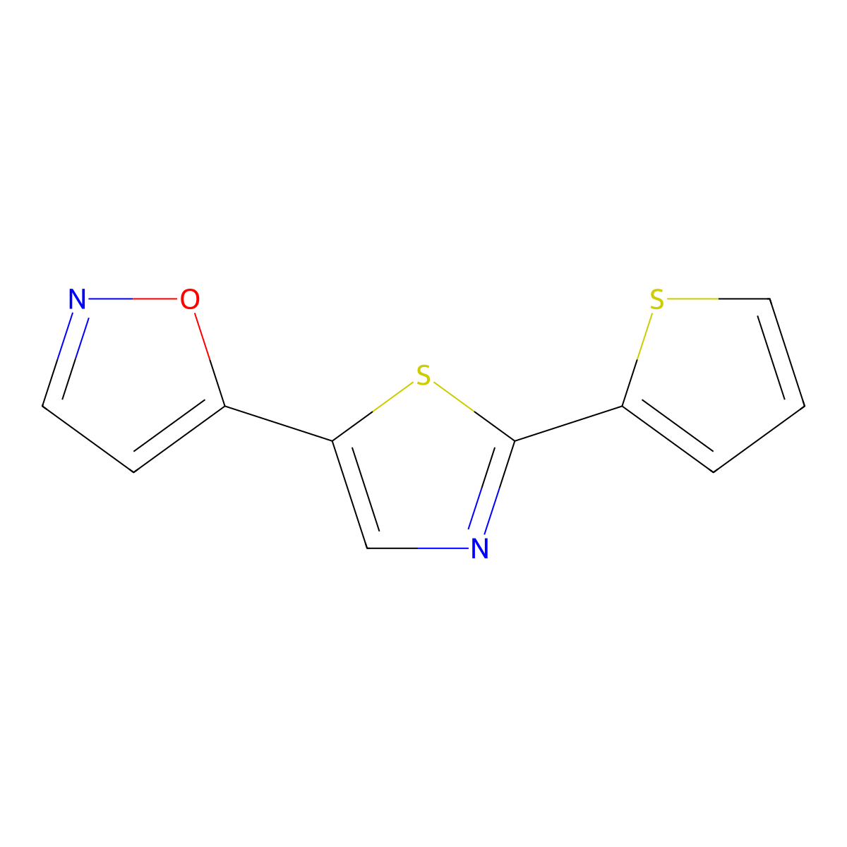 5-[2-(2-Thienyl)-1,3-thiazol-5-yl]isoxazole molecular structure, CAS 1211201-45-4