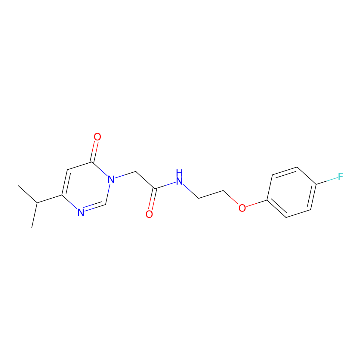 N-(2-(4-fluorophenoxy)ethyl)-2-(4-isopropyl-6-oxopyrimidin-1(6H)-yl)acetamide molecular structure, CAS 1211202-45-7