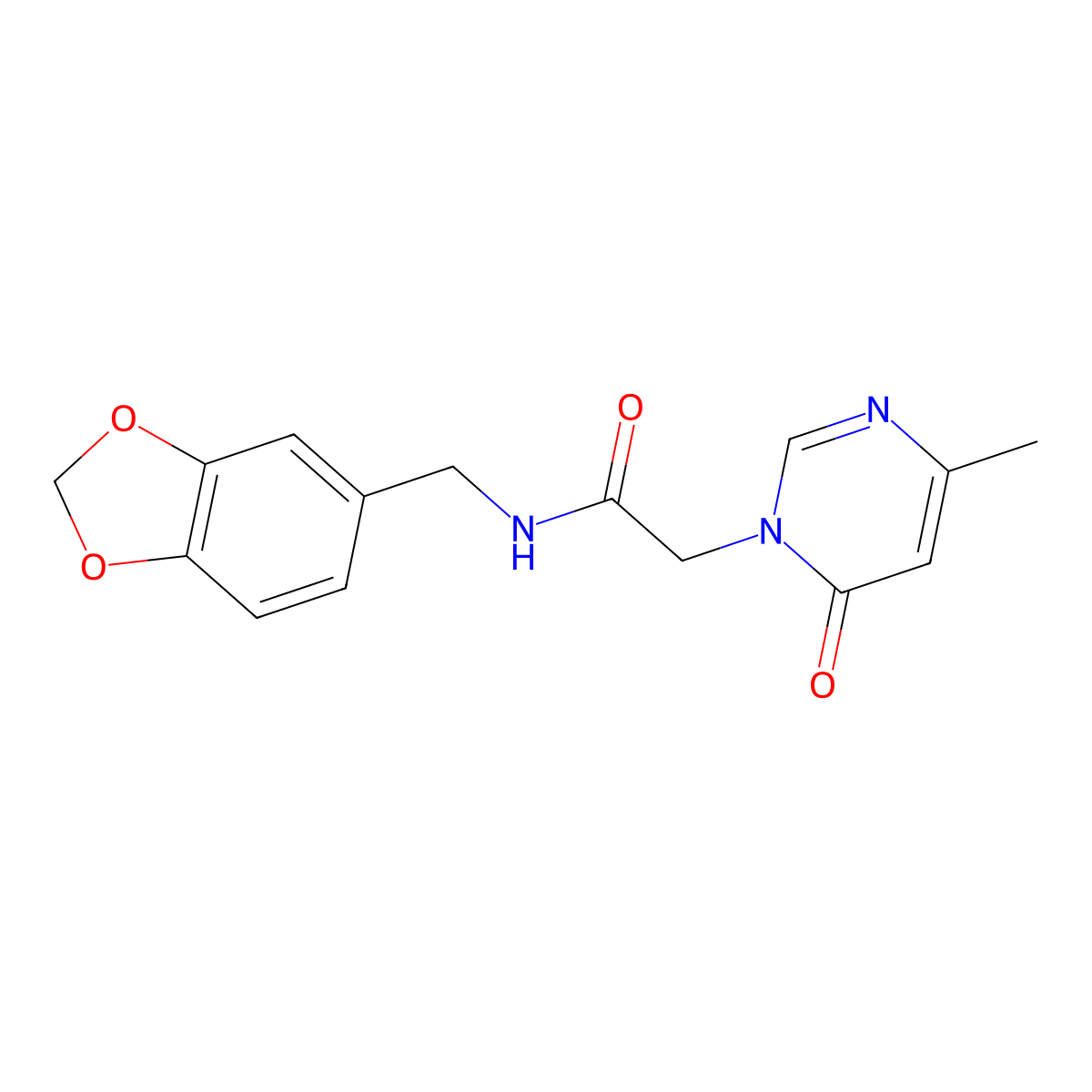 N-(benzo[d][1,3]dioxol-5-ylmethyl)-2-(4-methyl-6-oxopyrimidin-1(6H)-yl)acetamide molecular structure, CAS 1211211-96-9