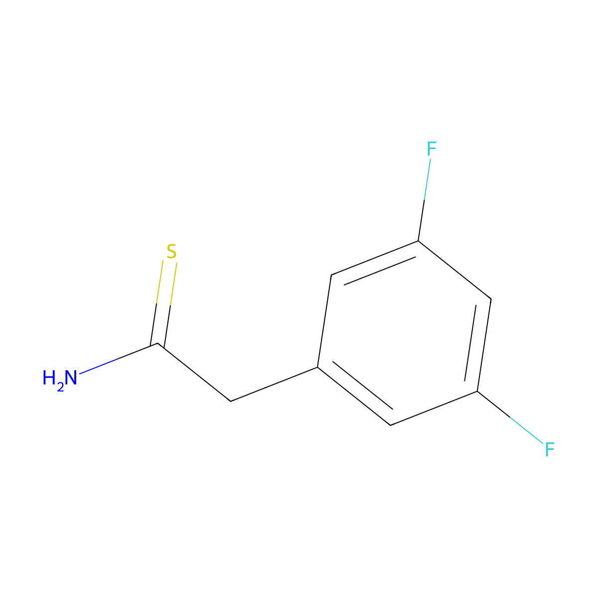 2-(3,5-Difluorophenyl)ethanethioamide molecular structure, CAS 1211212-38-2