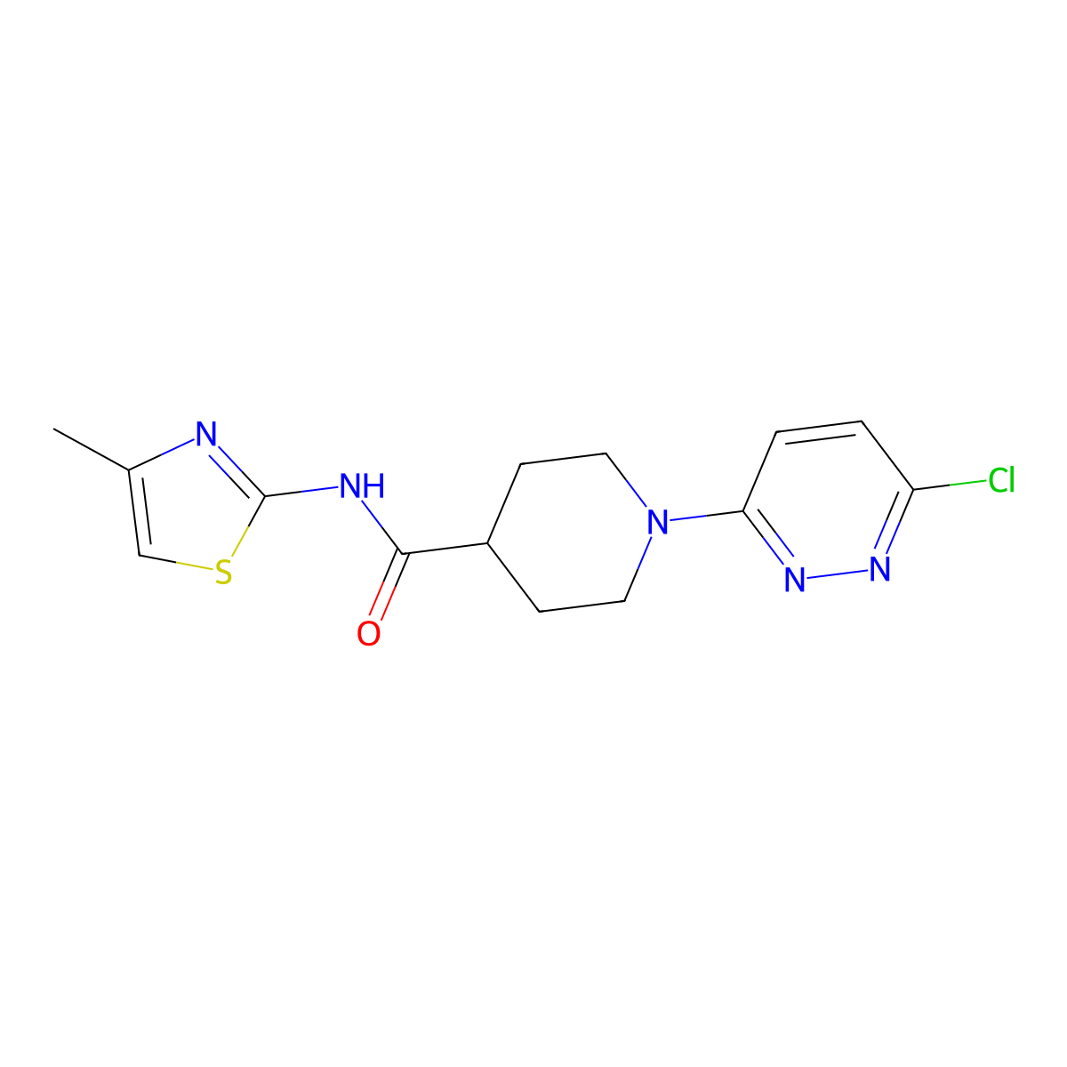 1-(6-chloropyridazin-3-yl)-N-(4-methyl-1,3-thiazol-2-yl)piperidine-4-carboxamide molecular structure, CAS 1211212-40-6