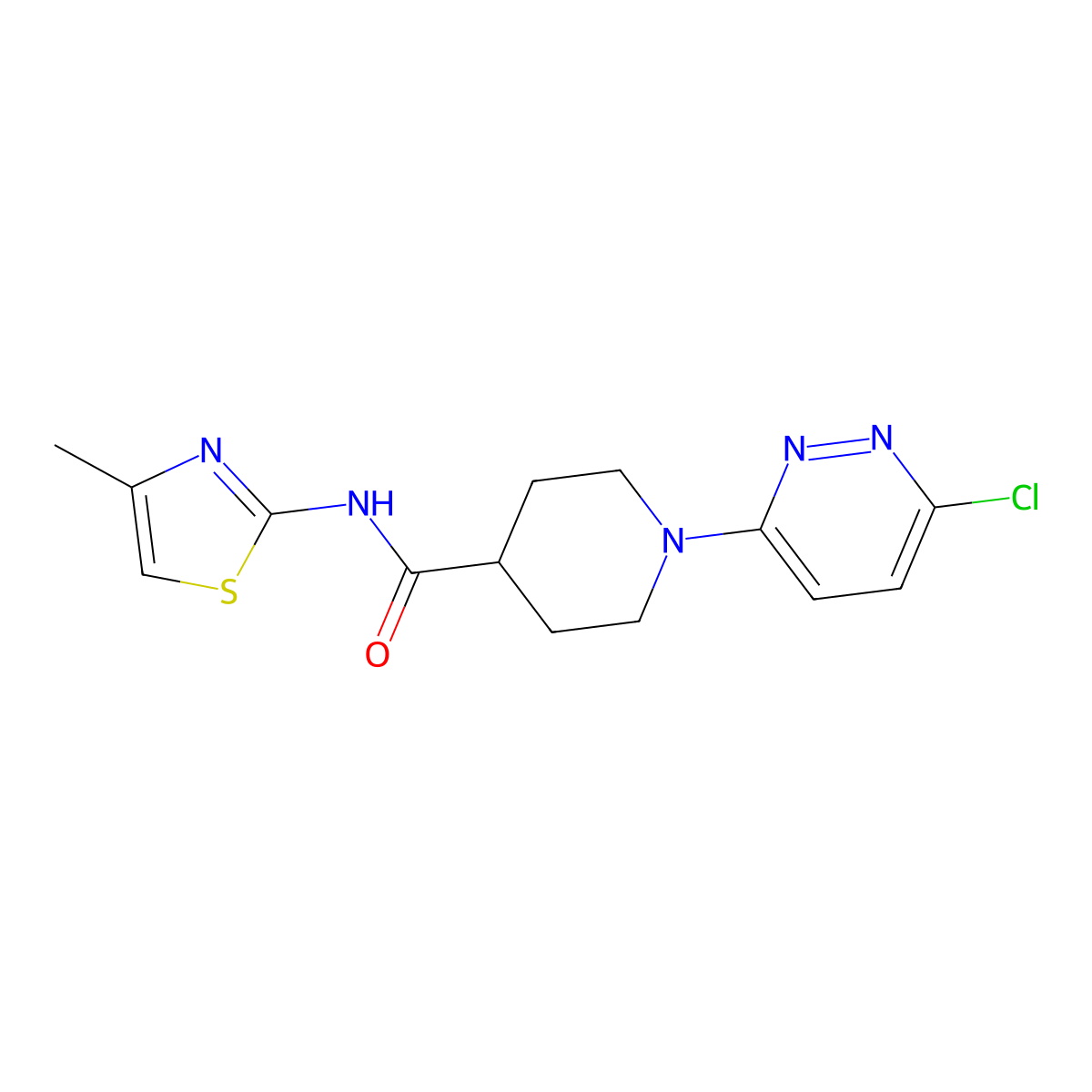 1-(6-chloropyridazin-3-yl)-N-(4-methyl-1,3-thiazol-2-yl)piperidine-4-carboxamide molecular structure, CAS 1211212-40-6
