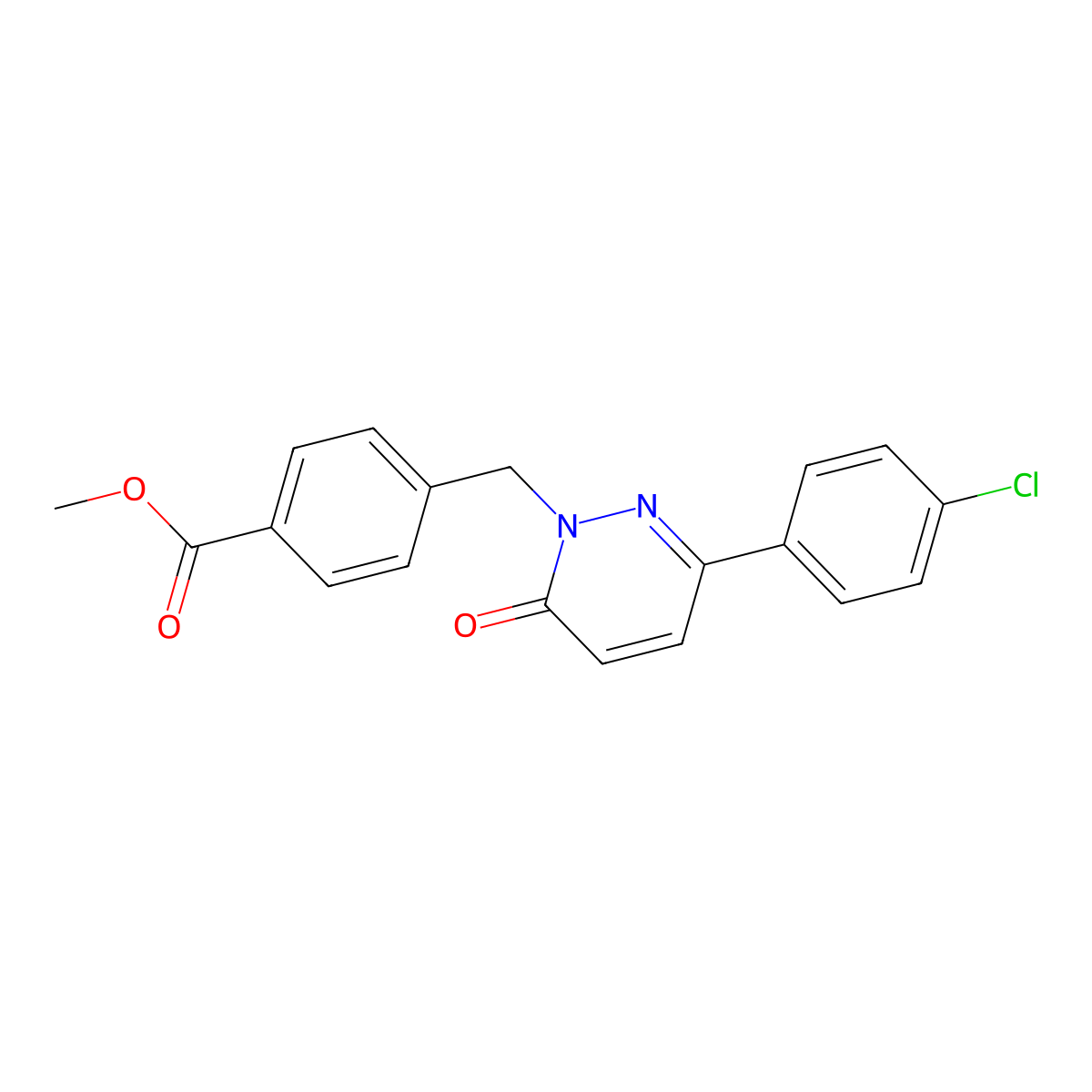 methyl 4-((3-(4-chlorophenyl)-6-oxopyridazin-1(6H)-yl)methyl)benzoate molecular structure, CAS 1211214-39-9