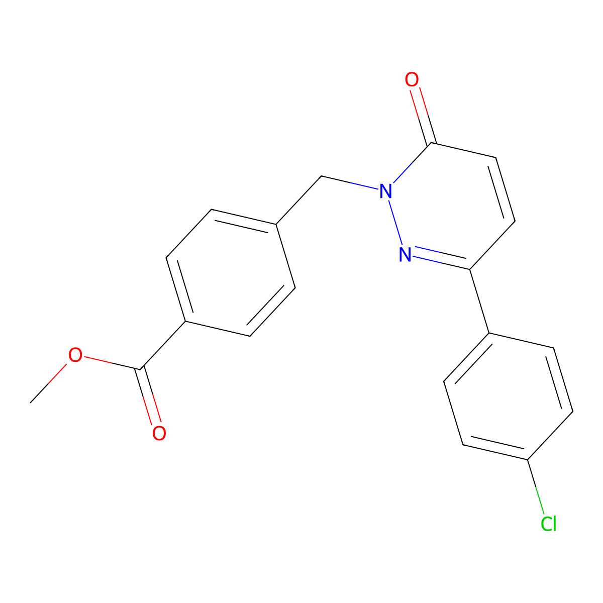 methyl 4-((3-(4-chlorophenyl)-6-oxopyridazin-1(6H)-yl)methyl)benzoate molecular structure, CAS 1211214-39-9