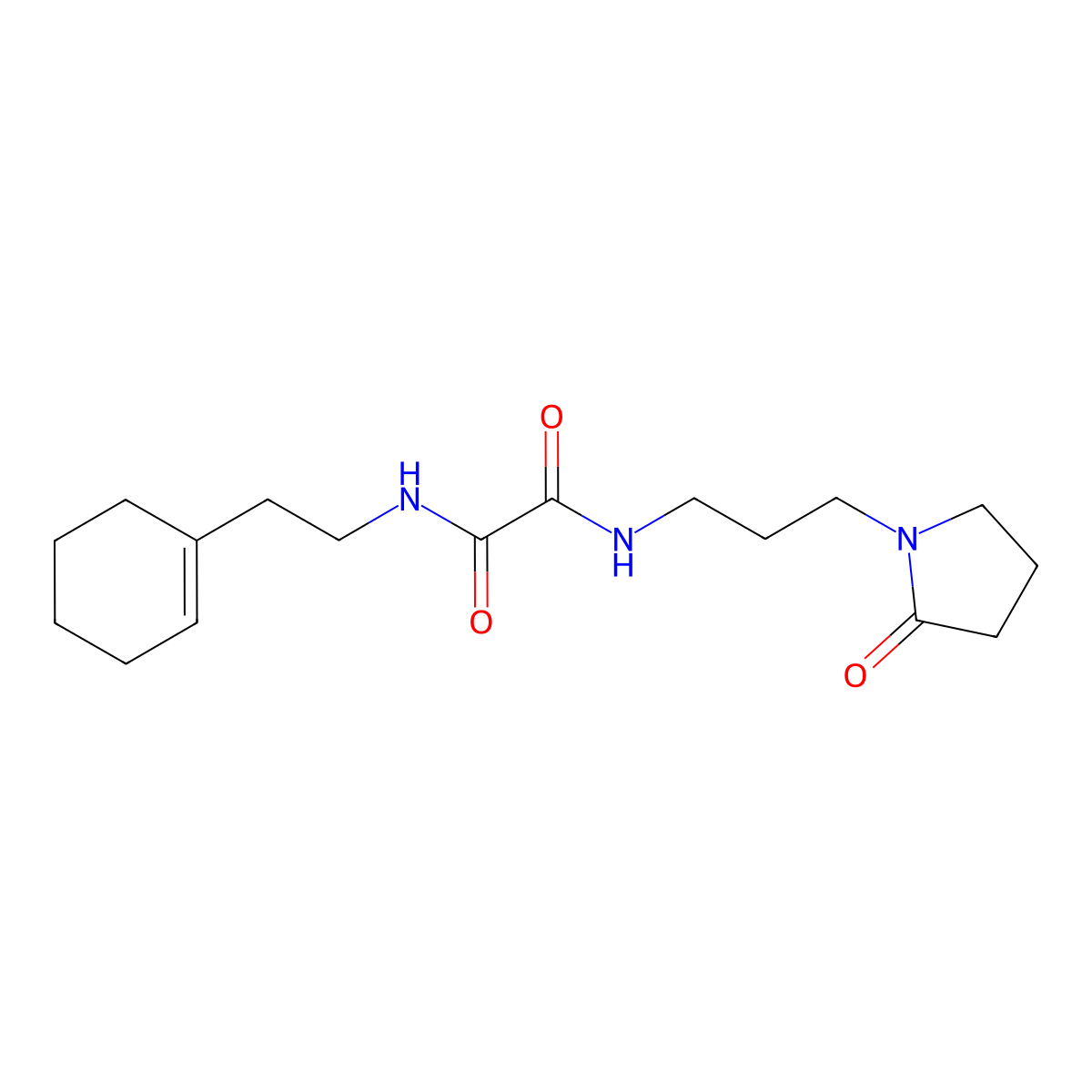 N1-(2-(cyclohex-1-en-1-yl)ethyl)-N2-(3-(2-oxopyrrolidin-1-yl)propyl)oxalamide molecular structure, CAS 1211218-10-8