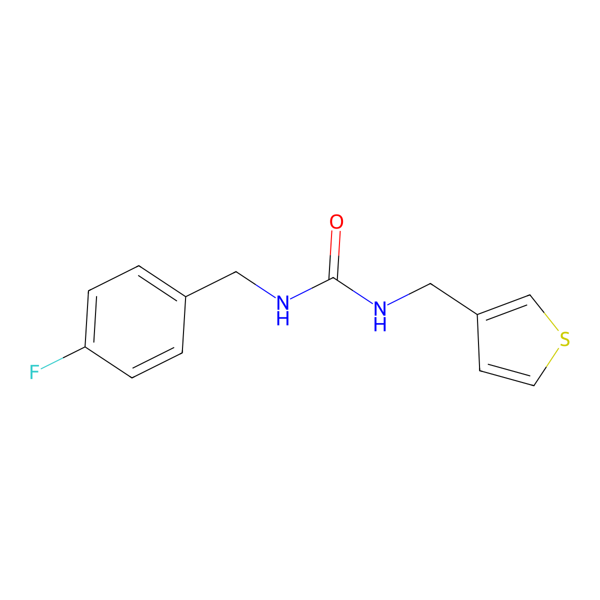 1-(4-Fluorobenzyl)-3-(thiophen-3-ylmethyl)urea molecular structure, CAS 1211218-92-6