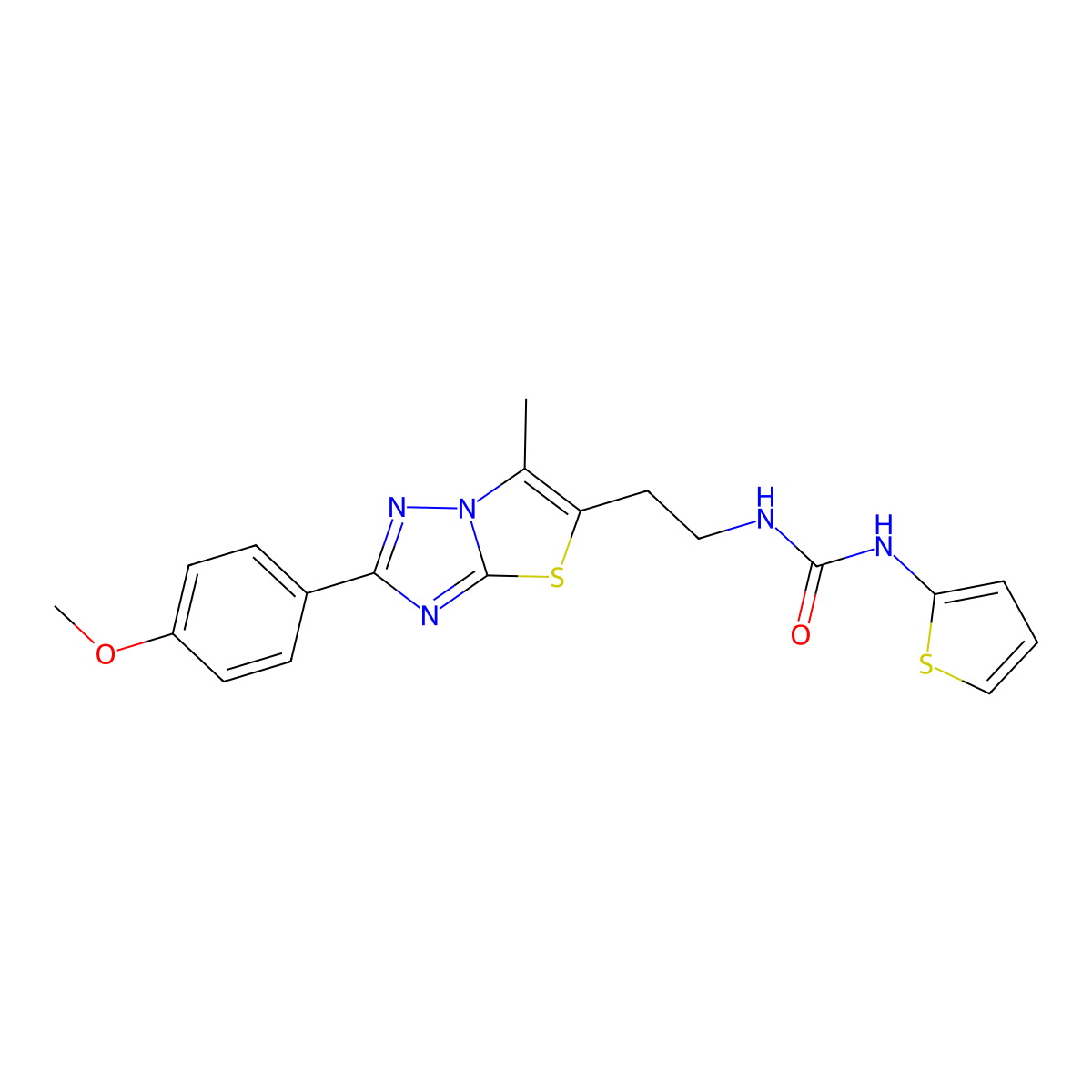 1-(2-(2-(4-Methoxyphenyl)-6-methylthiazolo[3,2-b][1,2,4]triazol-5-yl)ethyl)-3-(thiophen-2-yl)urea molecular structure, CAS 1211223-80-1