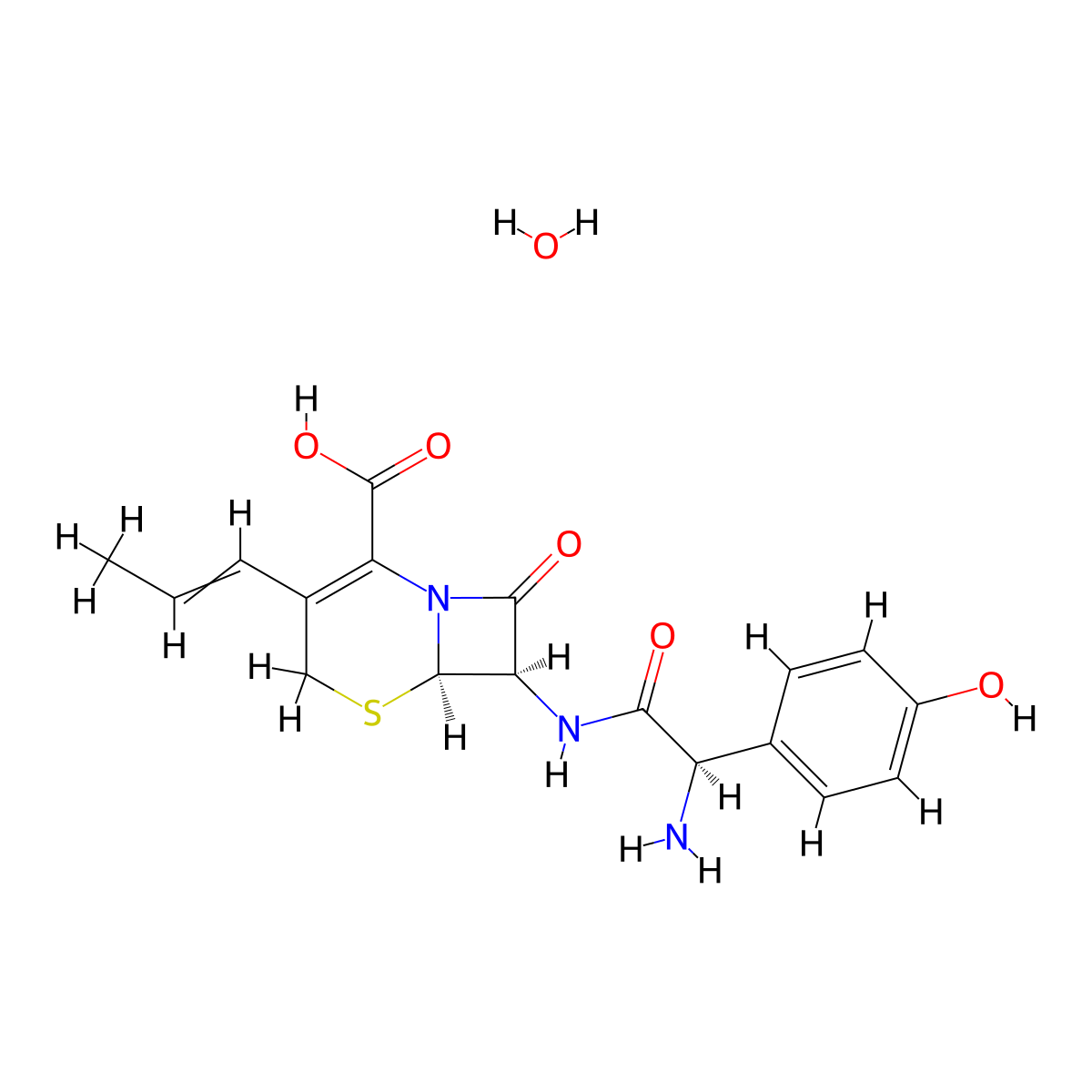 Cefprozil Monohydrate molecular structure, CAS 121123-17-9