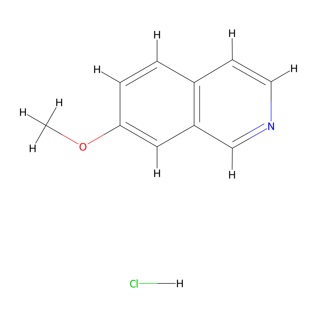 7-Methoxyisoquinoline hydrochloride molecular structure, CAS 1211234-64-8