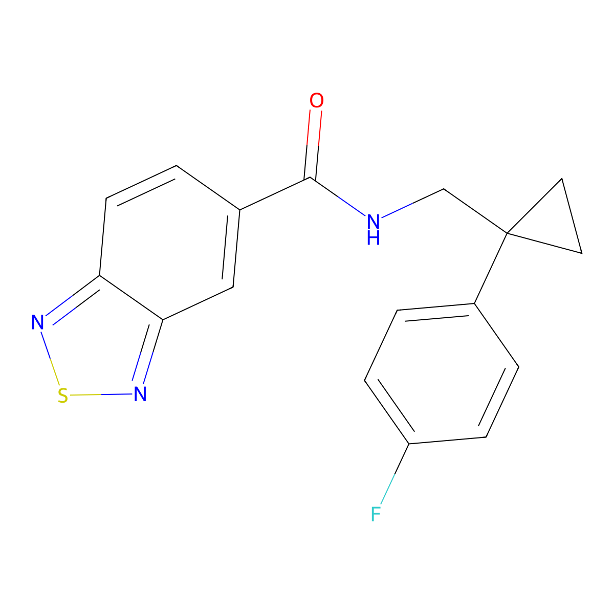 N-((1-(4-fluorophenyl)cyclopropyl)methyl)benzo[c][1,2,5]thiadiazole-5-carboxamide molecular structure, CAS 1211237-74-9