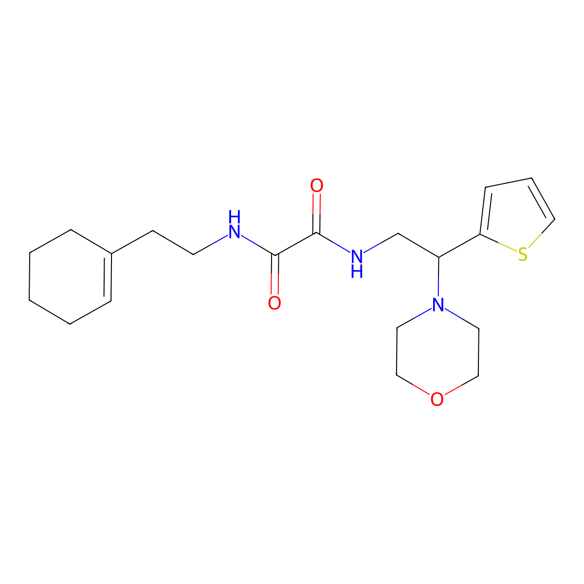 N1-(2-(cyclohex-1-en-1-yl)ethyl)-N2-(2-morpholino-2-(thiophen-2-yl)ethyl)oxalamide molecular structure, CAS 1211239-95-0