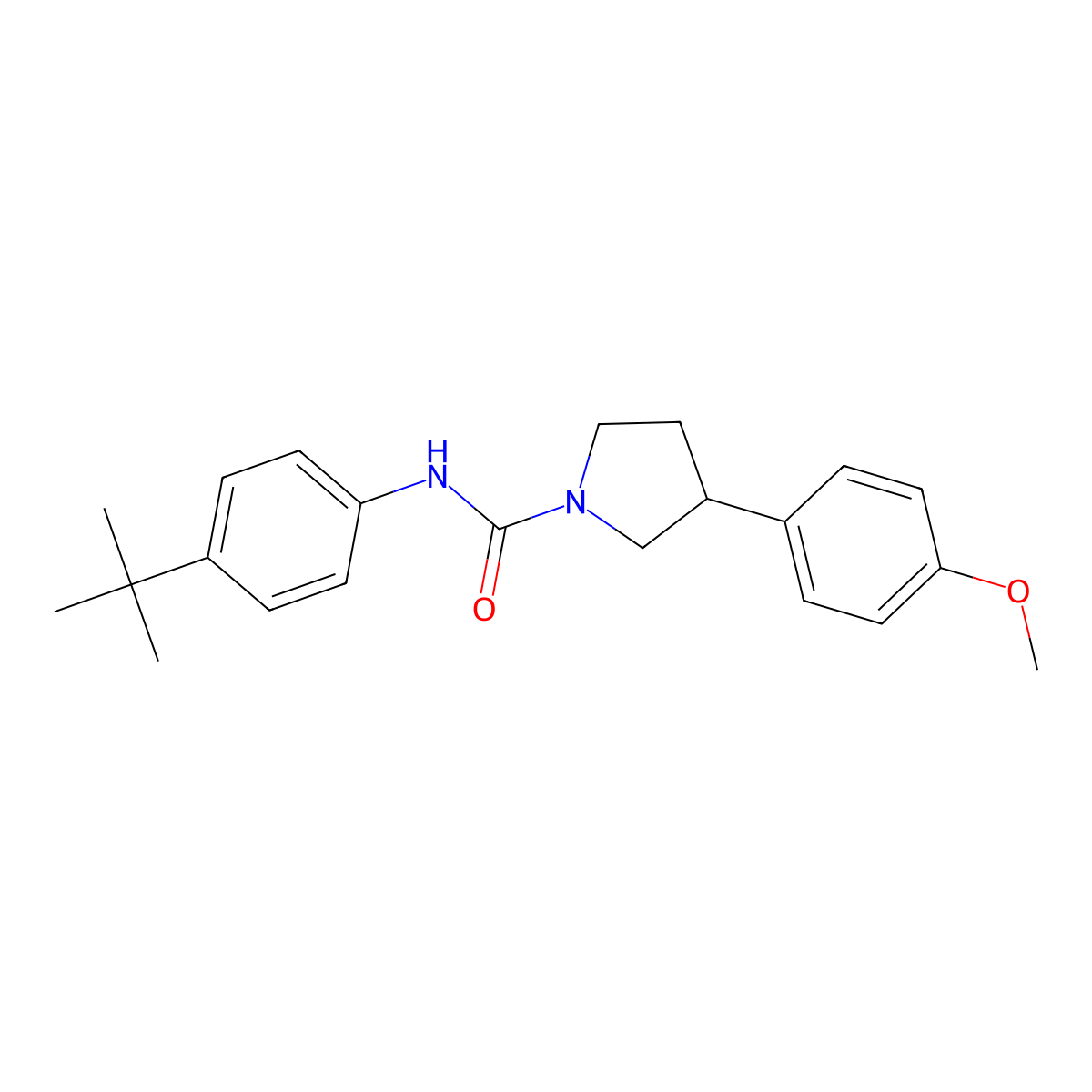 N-(4-(tert-butyl)phenyl)-3-(4-methoxyphenyl)pyrrolidine-1-carboxamide molecular structure, CAS 1211241-43-8