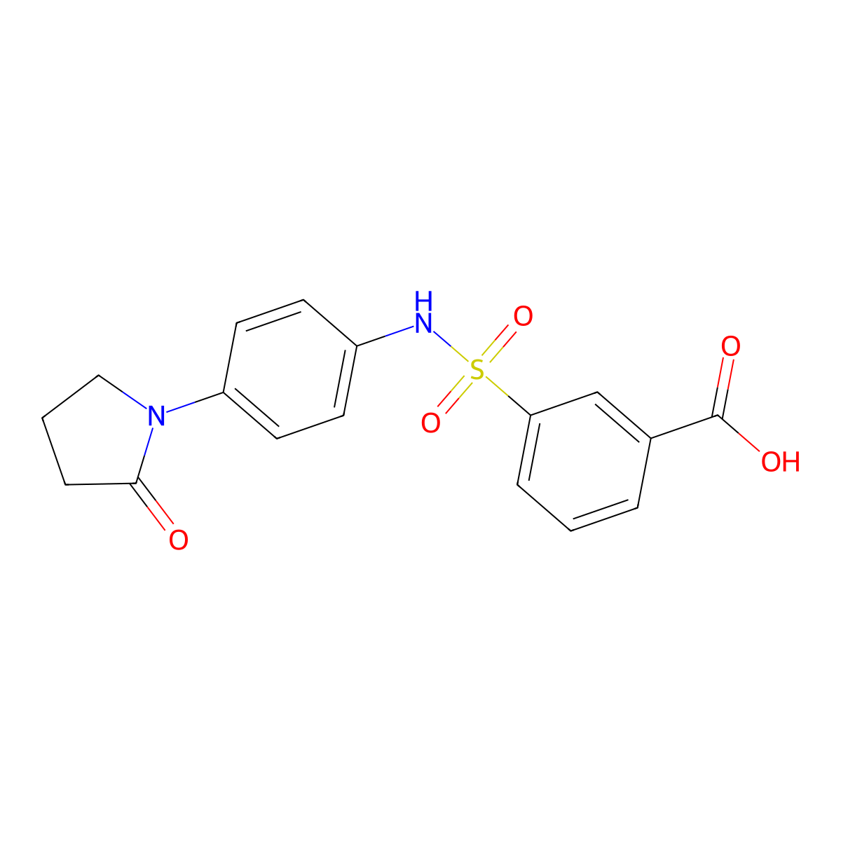 3-[N-[4-(2-Oxopyrrolidin-1-YL)phenyl]sulfamoyl]benzoic acid molecular structure, CAS 1211244-42-6